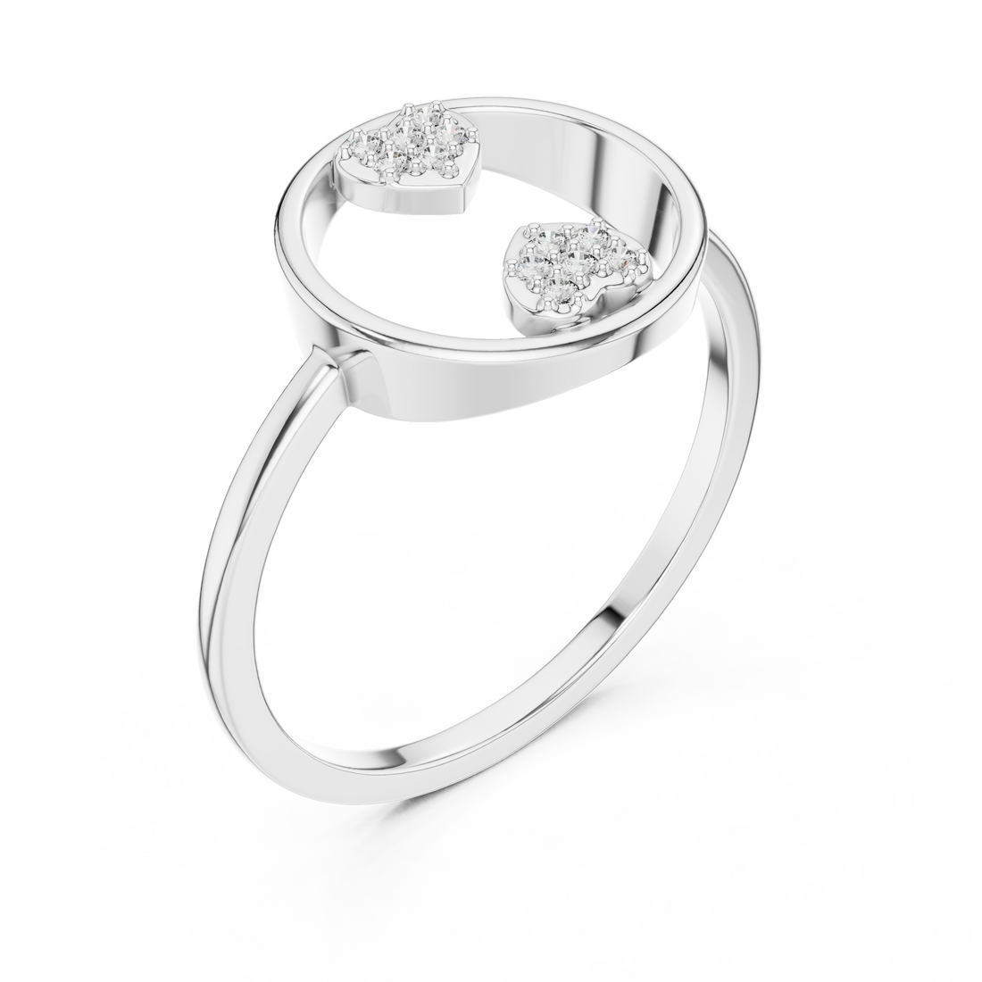 Halo cocktail ring with bright diamond frame.
