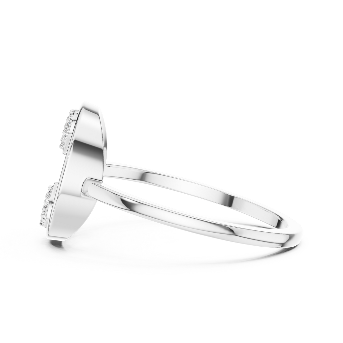 Multi-stone fashion ring with decorative arrangement.