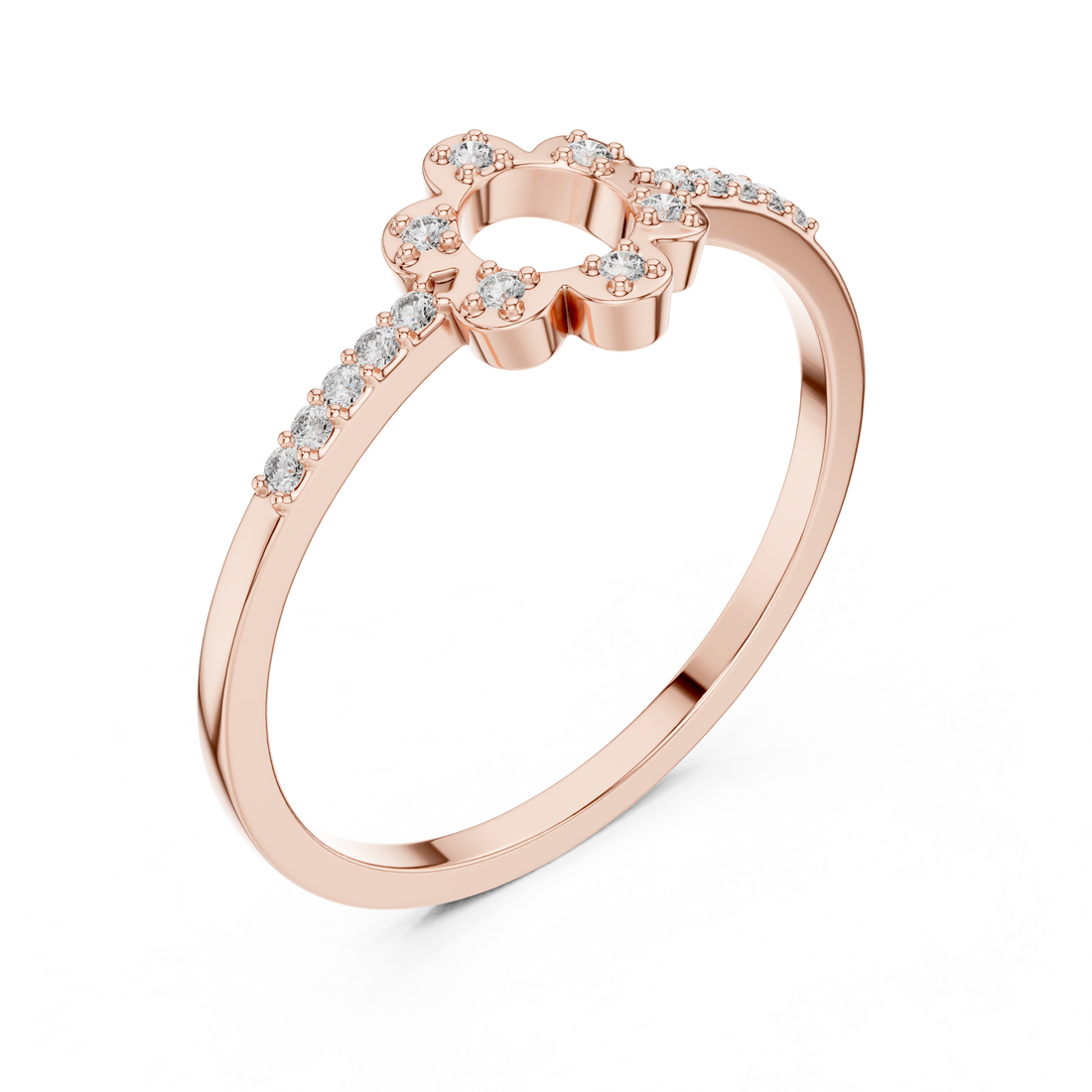 Solitaire engagement ring with elegant prong setting.