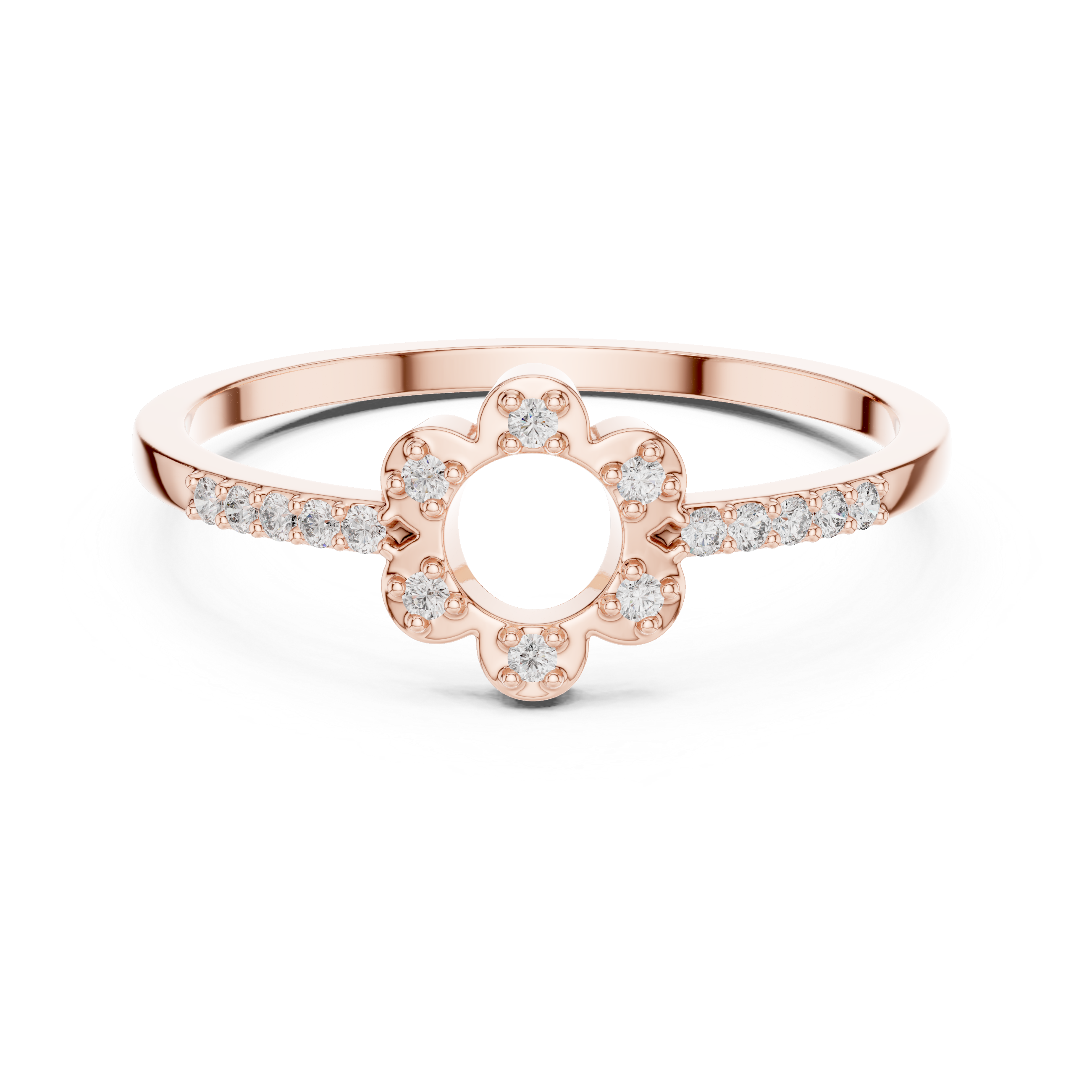 Floral carved toe ring with decorative finish.