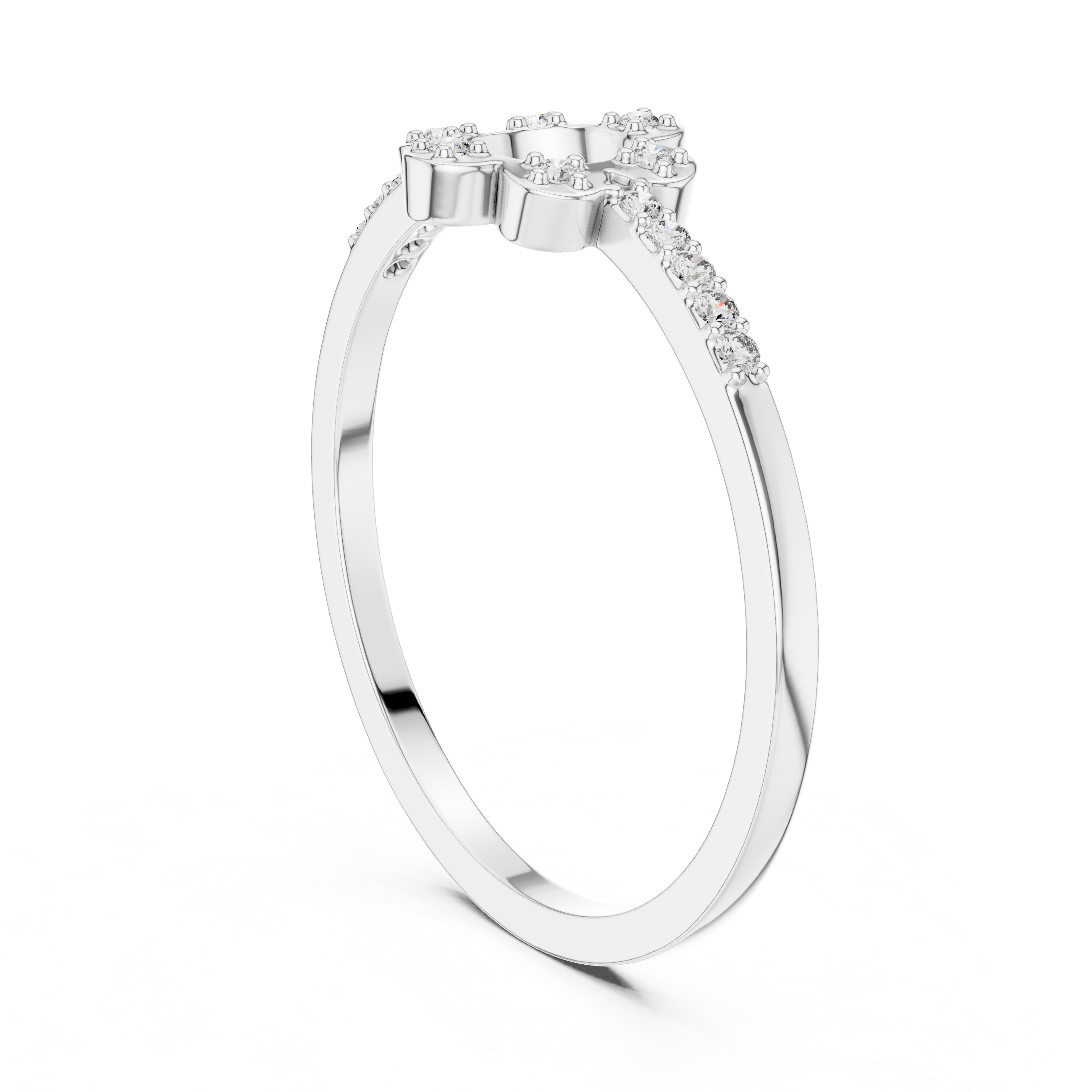 Oval engagement ring with polished smooth band.