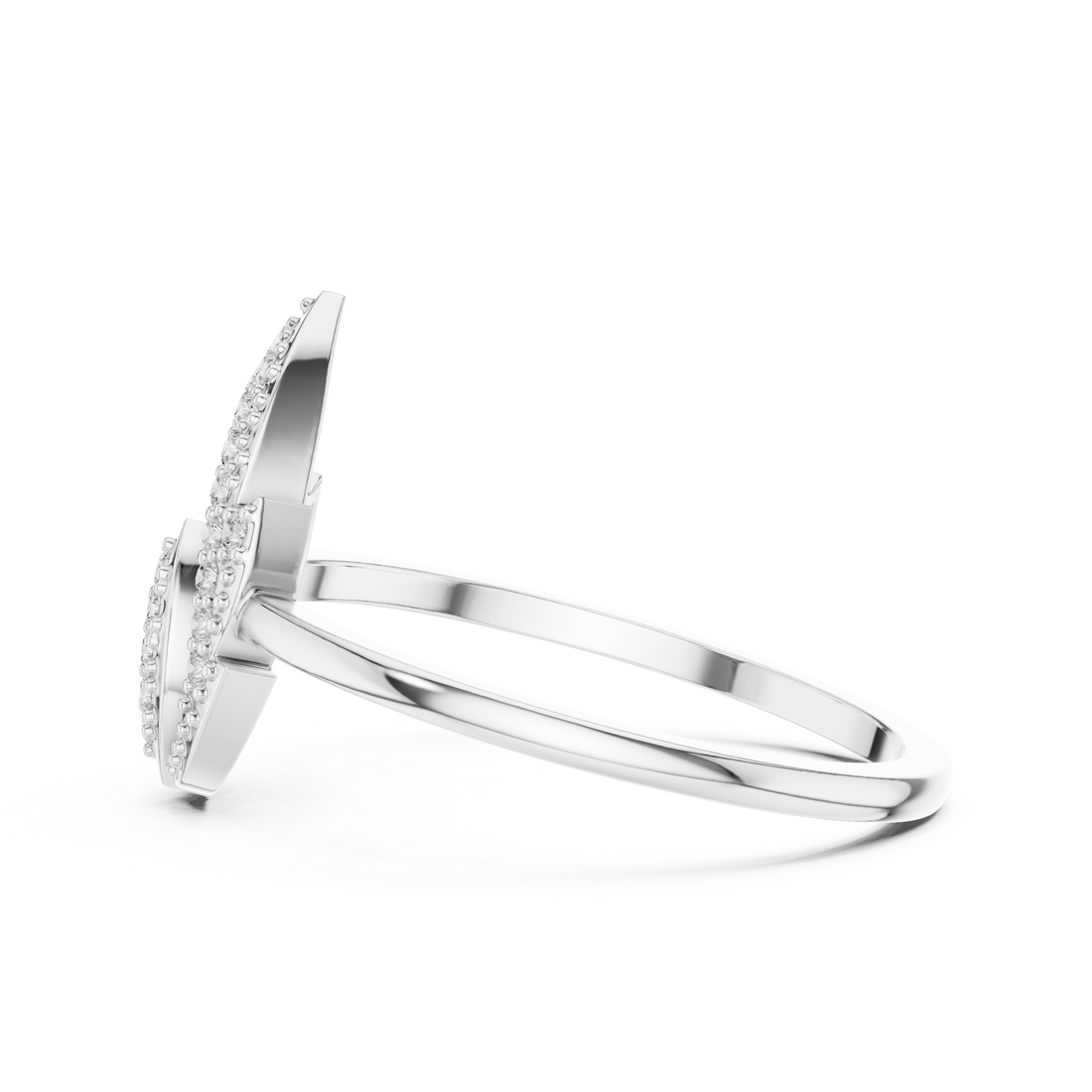 Diamond gemstone ring with polished gold band.