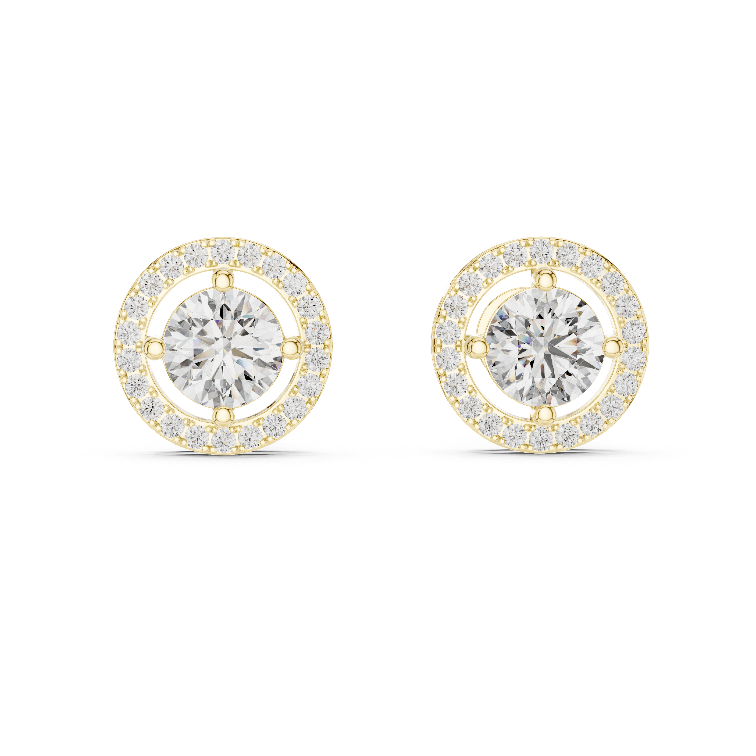 Elegant heart-shaped diamond earrings in rose gold design.