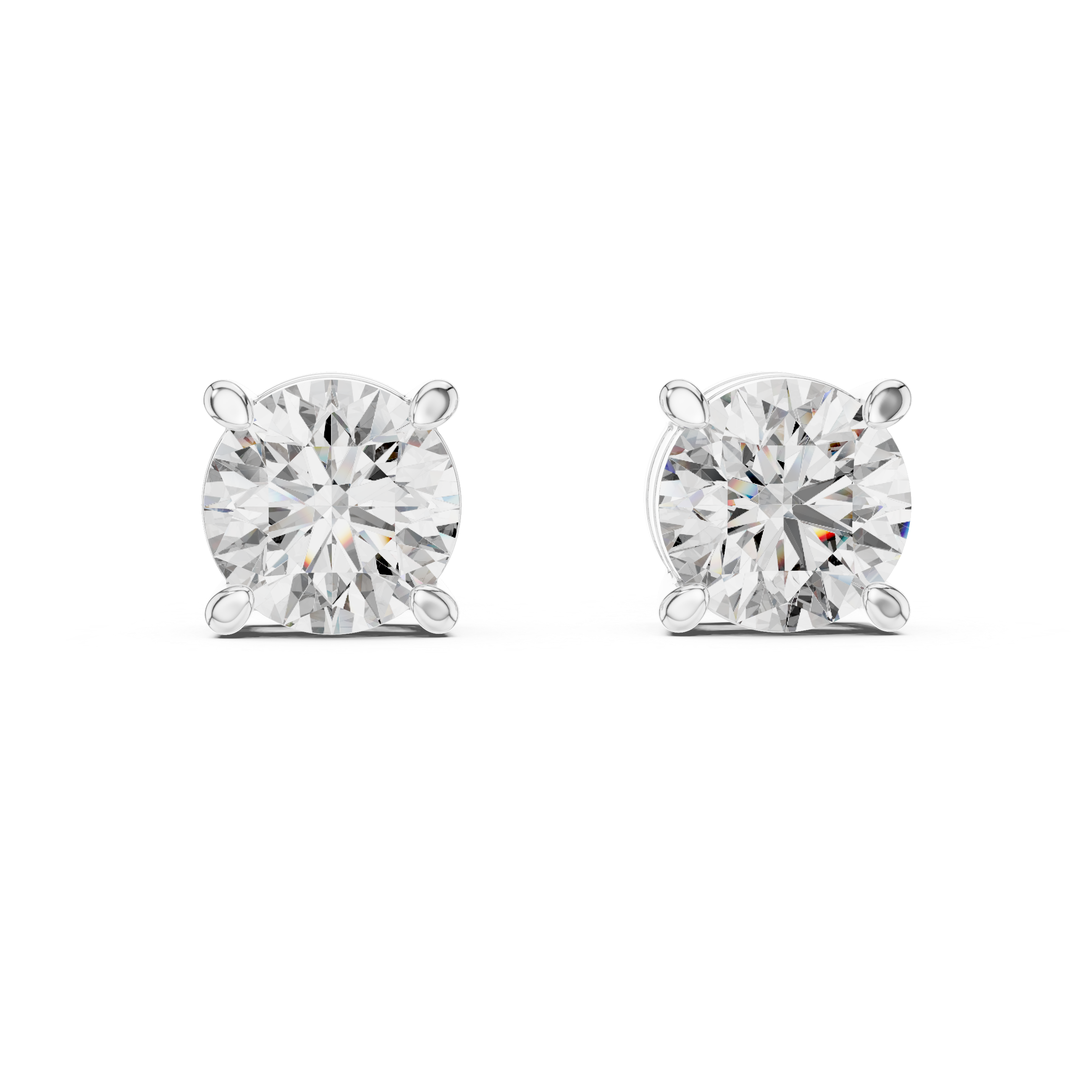 Round Cut Diamond Solitaire Stud Earrings