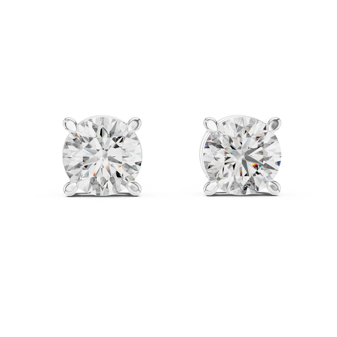 Round Cut Diamond Solitaire Stud Earrings