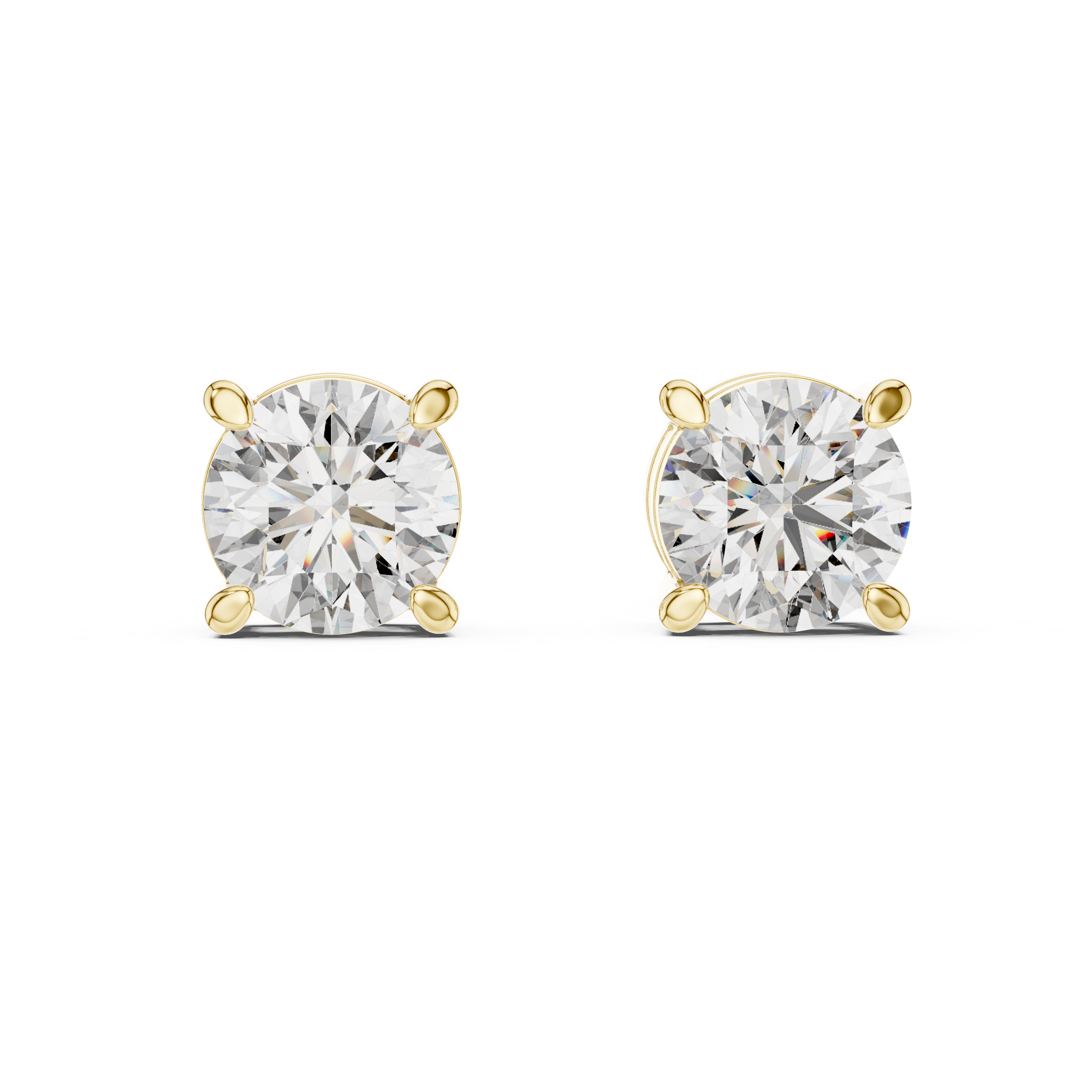 Round Cut Diamond Solitaire Stud Earrings
