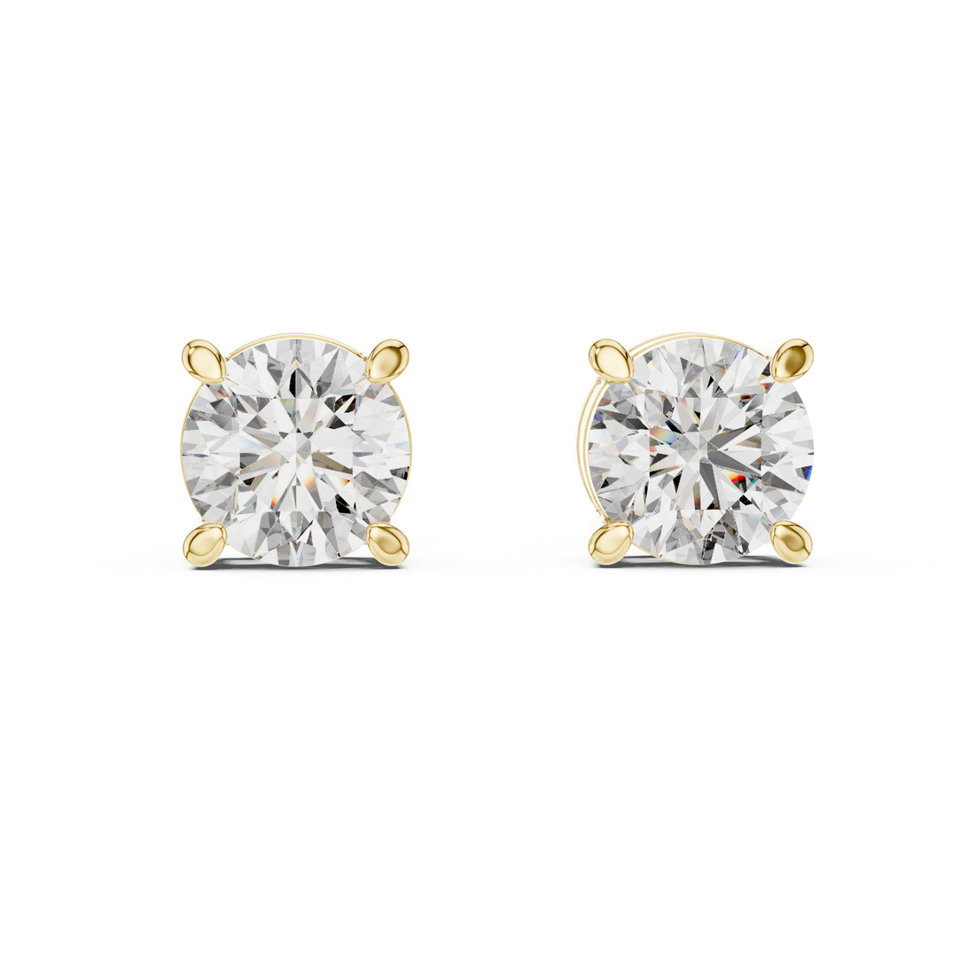 Round Cut Diamond Solitaire Stud Earrings