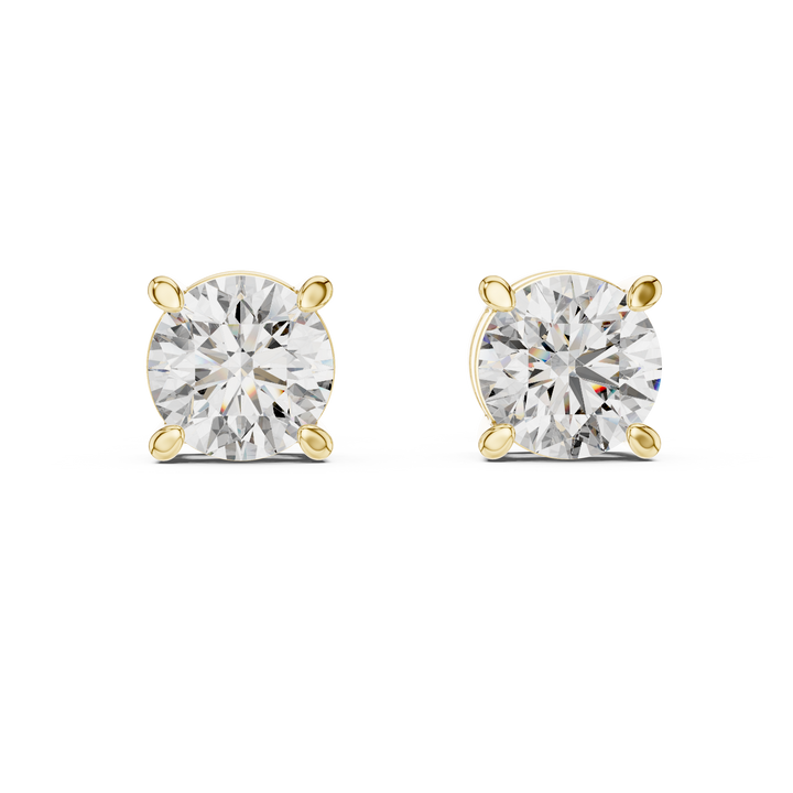 Round Cut Diamond Solitaire Stud Earrings