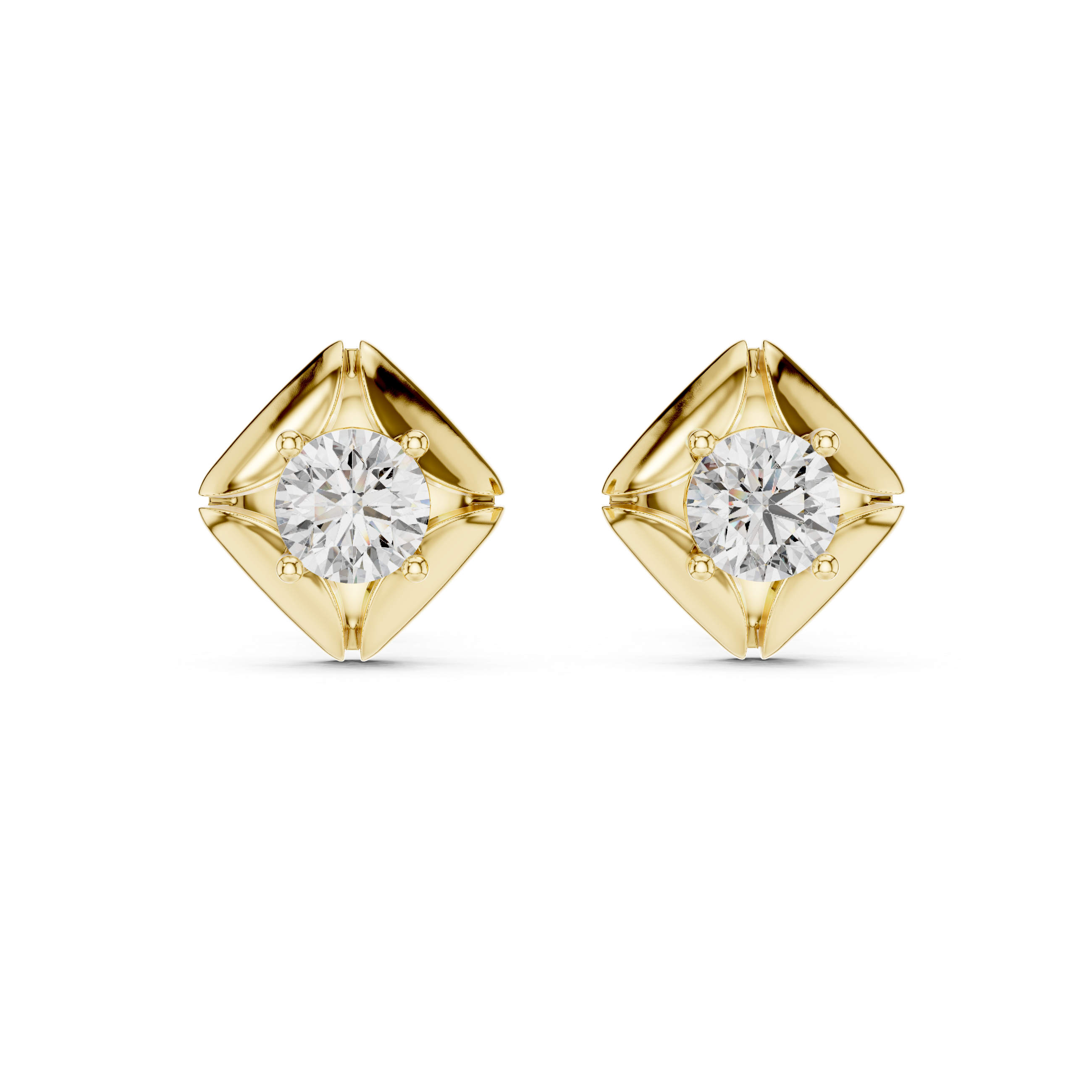 Pearl stud earrings with refined polished finish.