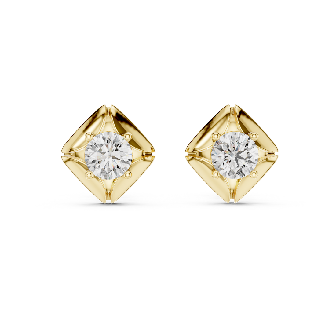 Pearl stud earrings with refined polished finish.