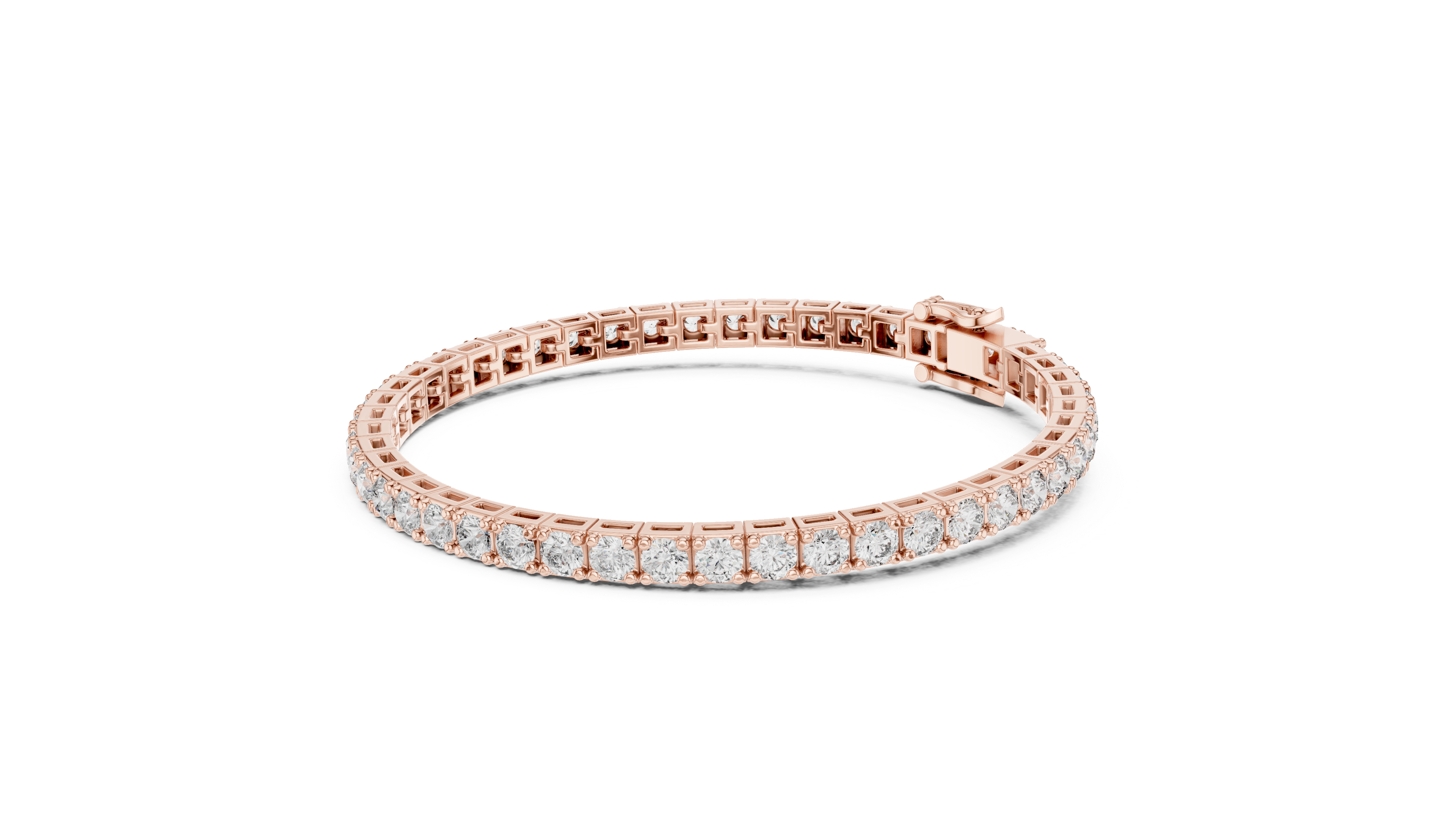 Classic Round Diamond Tennis Chain Bracelet in Collet Setting
