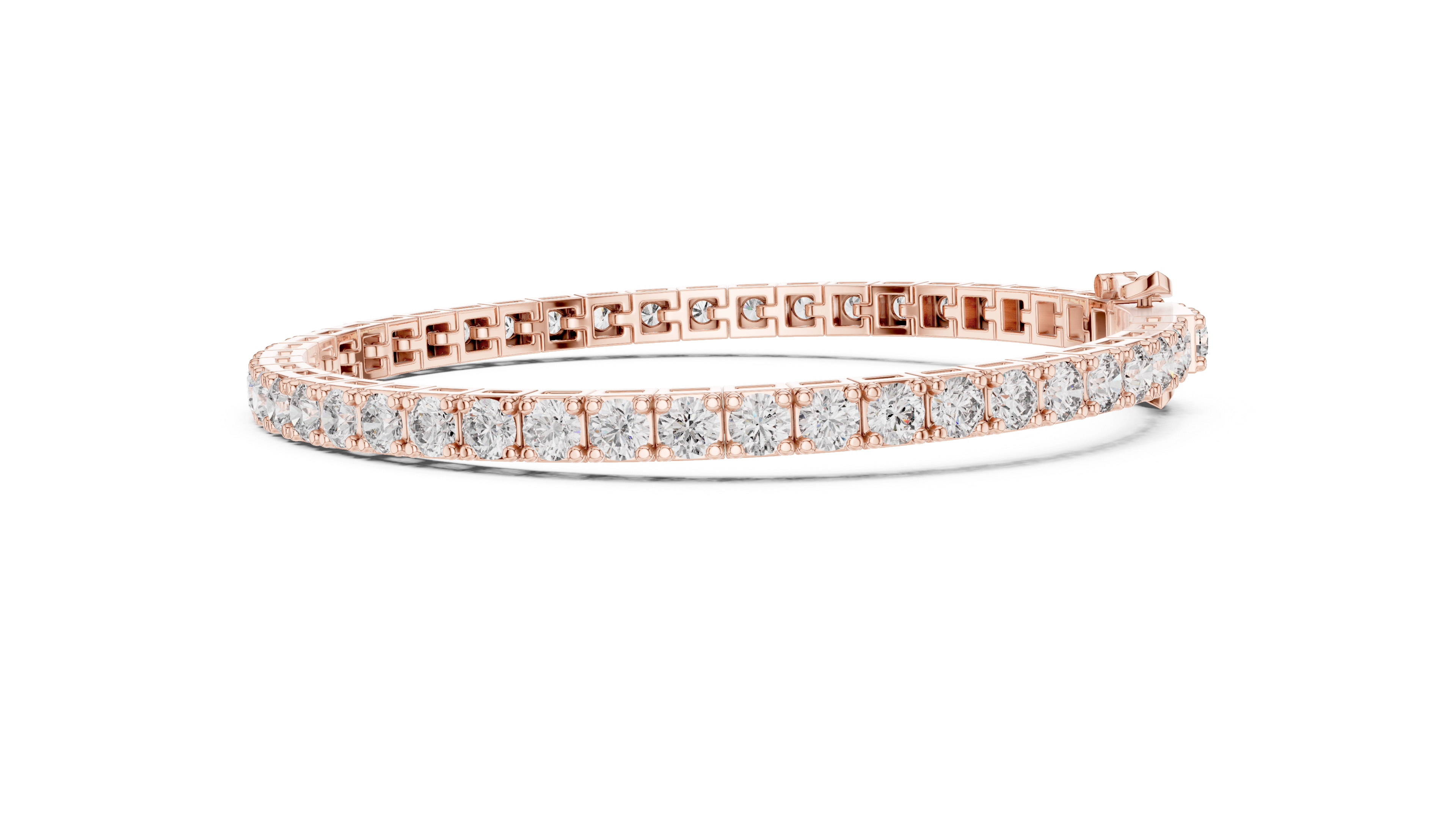 Classic Round Diamond Tennis Chain Bracelet in Refined Collet Setting