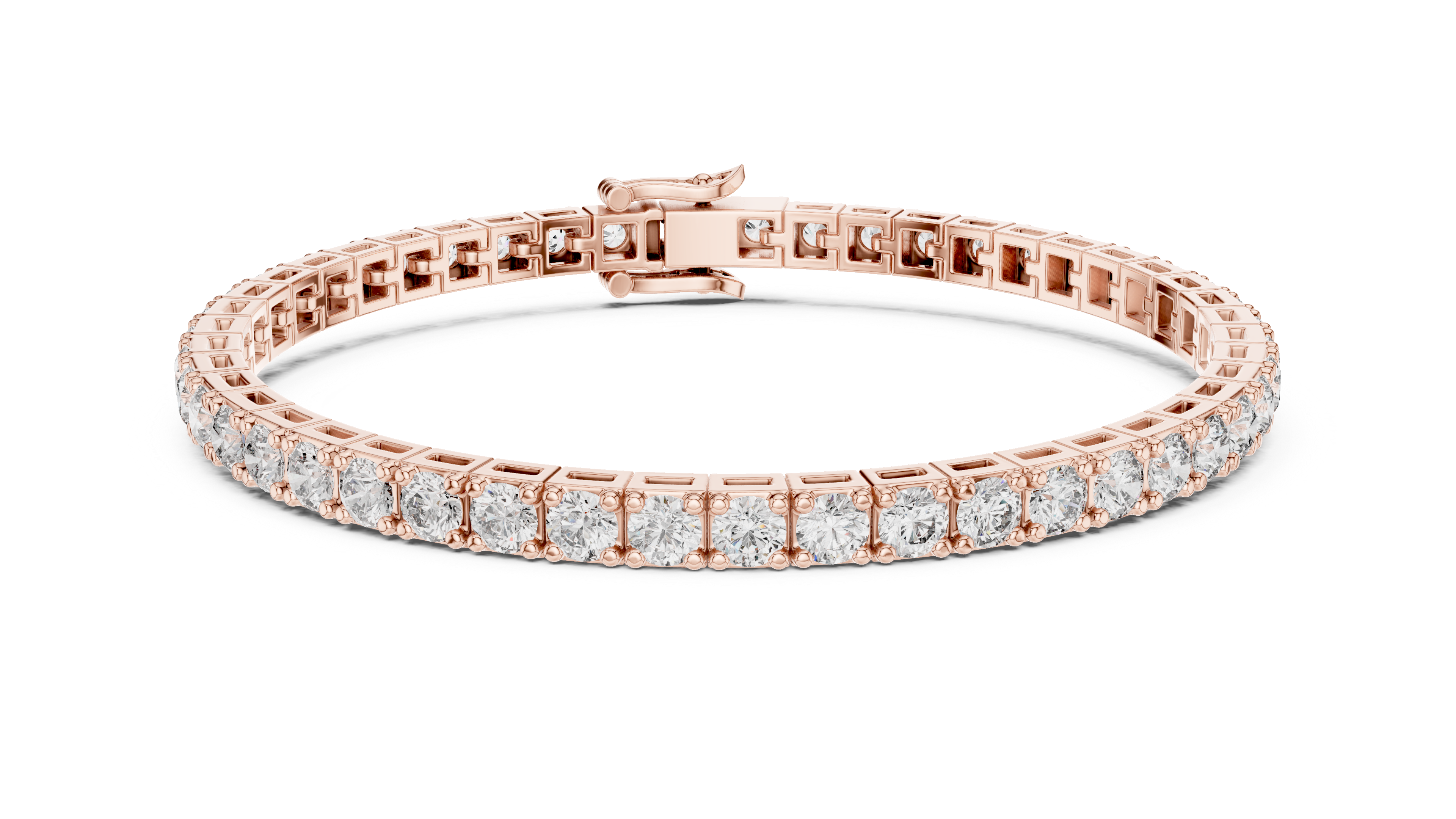 Classic Round Diamond Tennis Chain Bracelet in Collet Setting