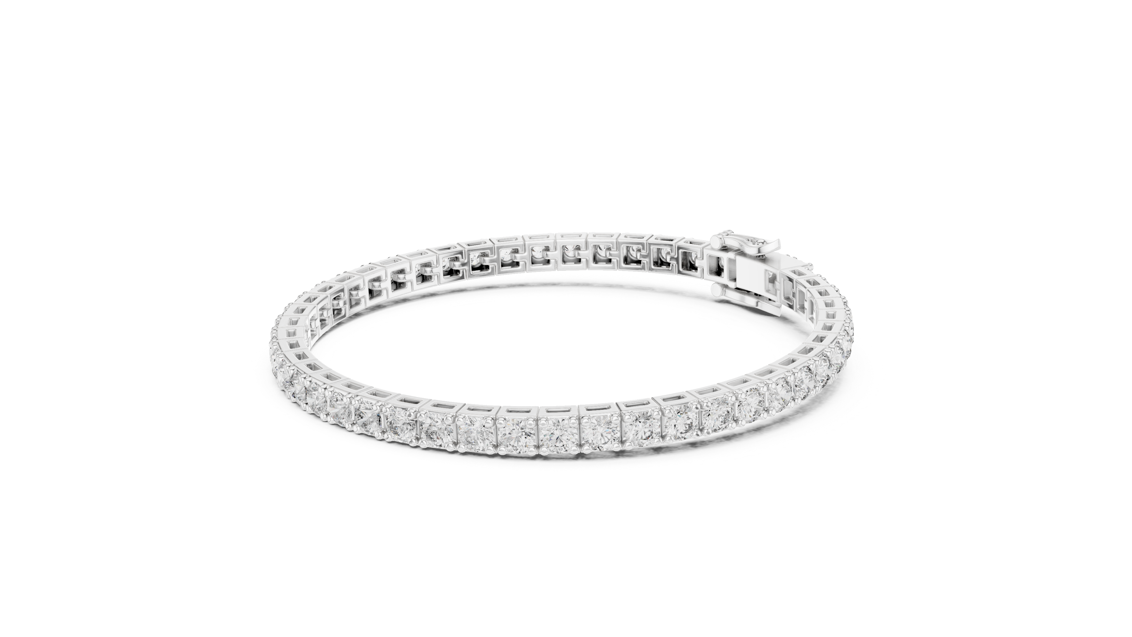 Classic Round Diamond Tennis Chain Bracelet in Refined Collet Setting