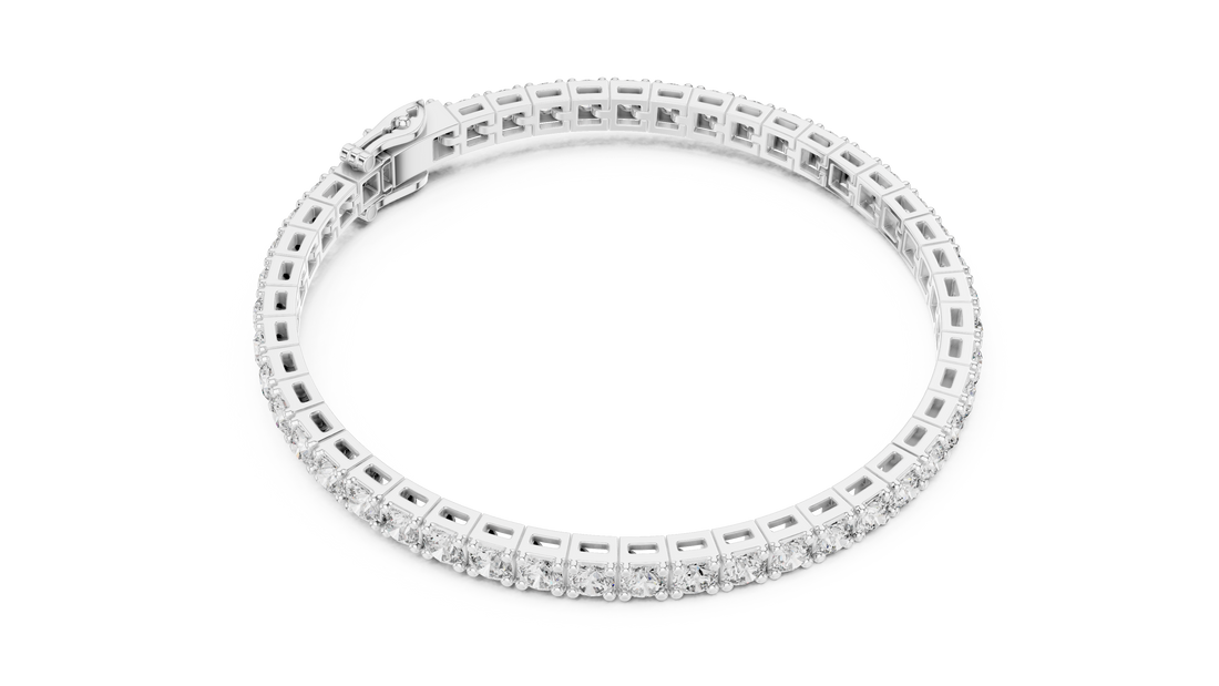 Classic Round Diamond Tennis Chain Bracelet in Refined Collet Setting