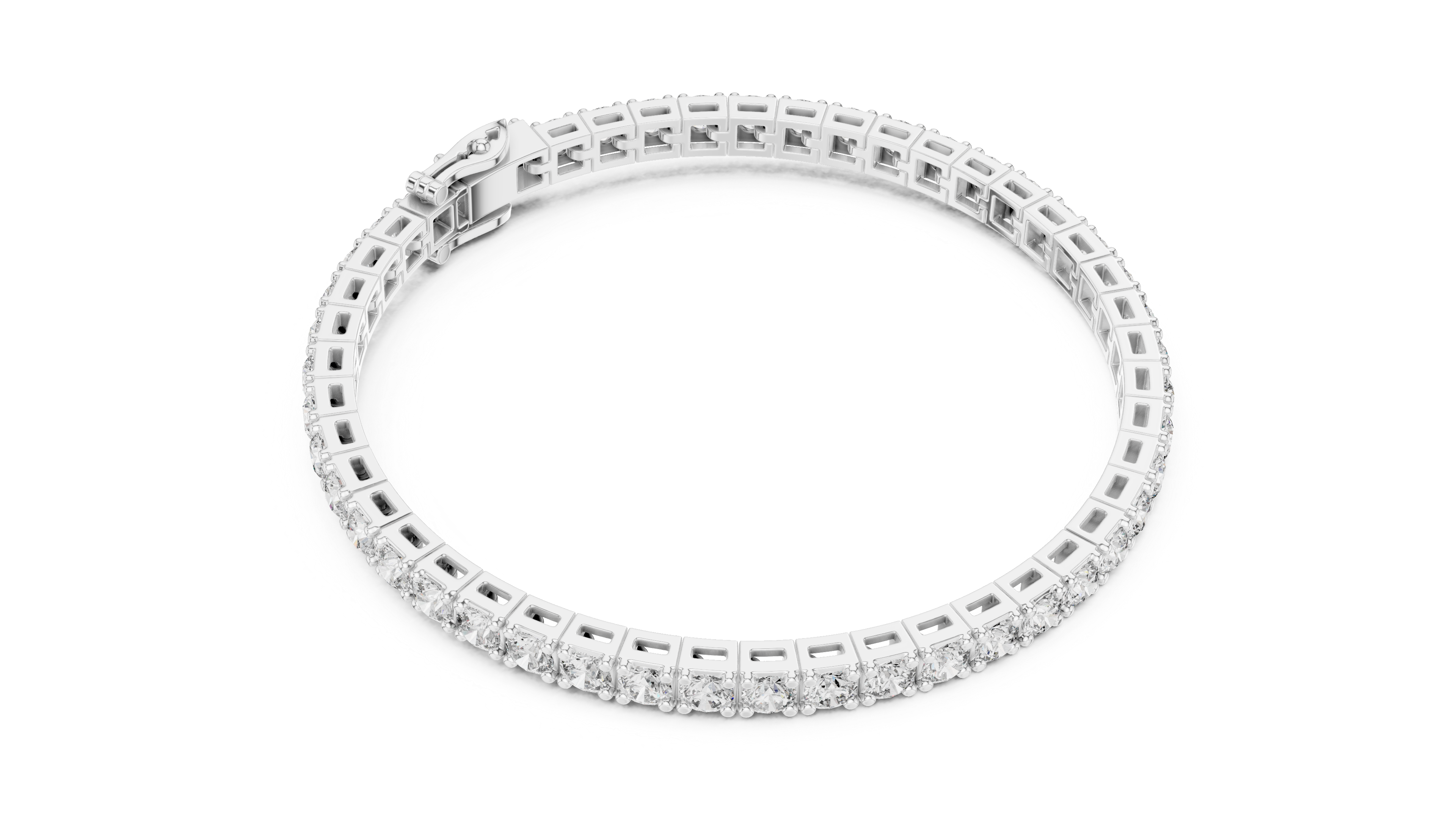 Classic Round Diamond Tennis Chain Bracelet in Collet Setting