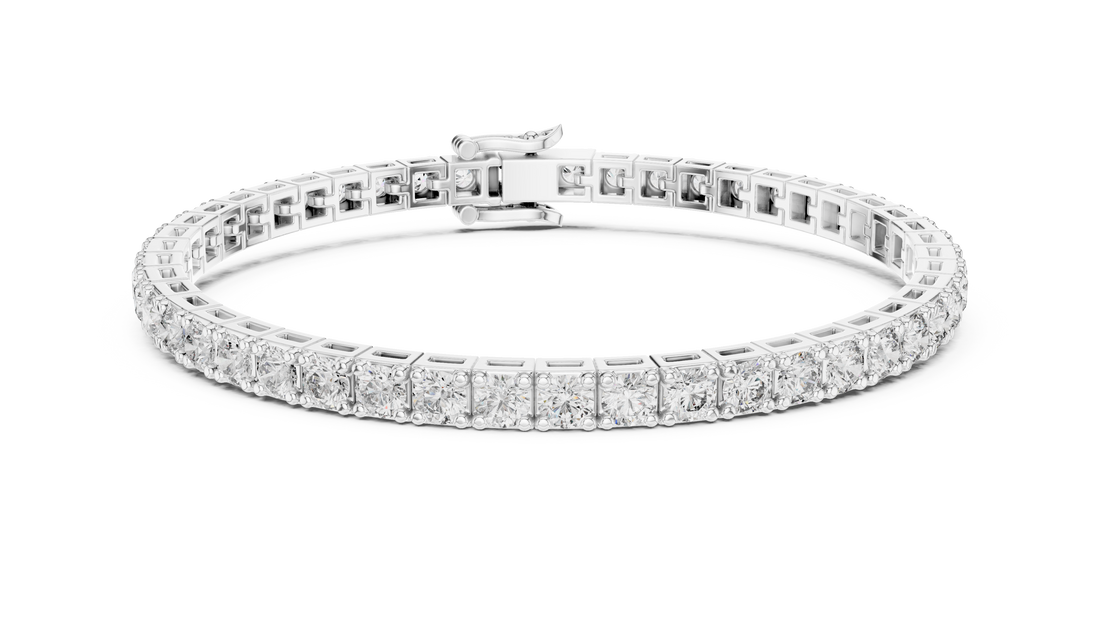 Classic Round Diamond Tennis Chain Bracelet in Refined Collet Setting