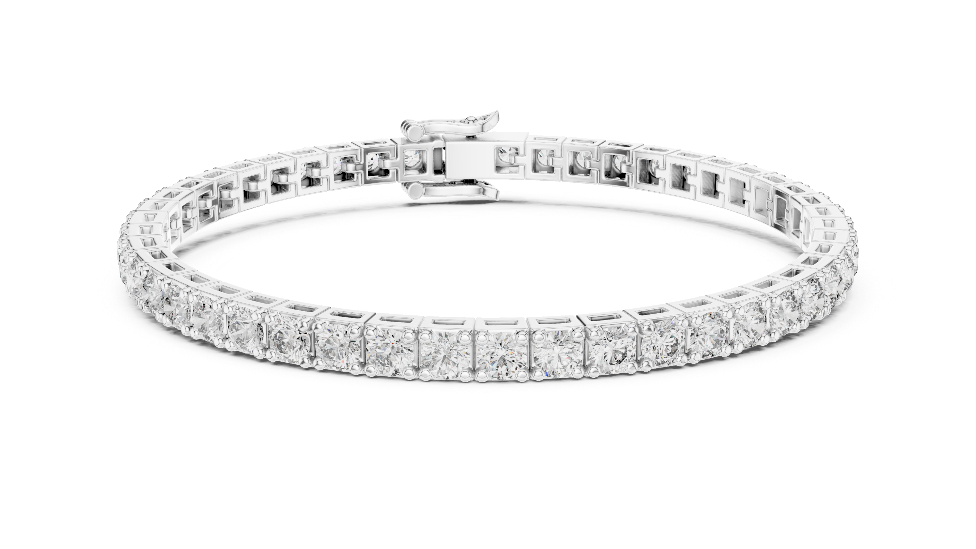 Classic Round Diamond Tennis Chain Bracelet in Collet Setting