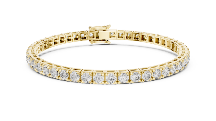 Classic Round Diamond Tennis Chain Bracelet in Refined Collet Setting