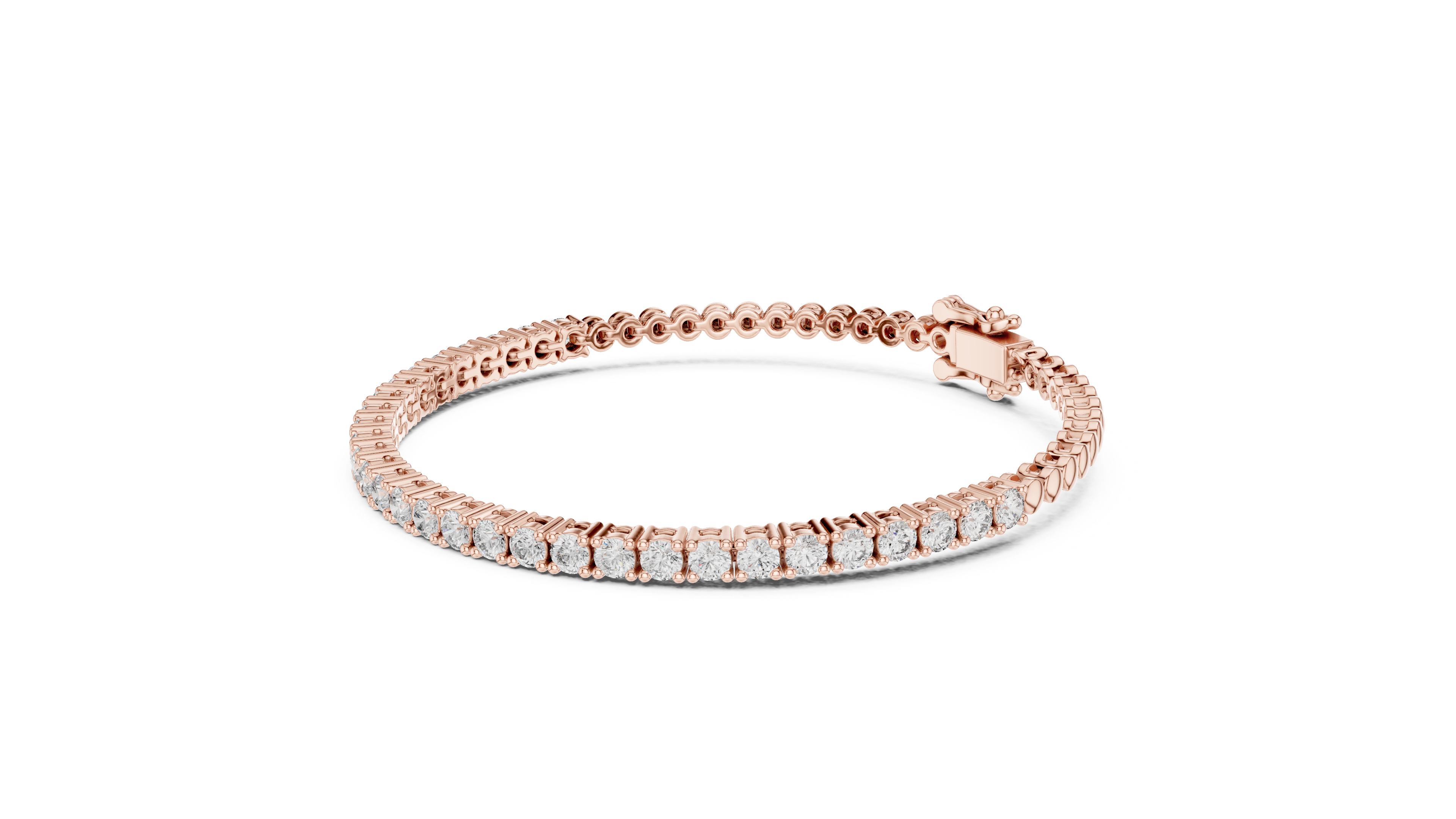 Classic Round Diamond Tennis Chain Bracelet in Collet Setting