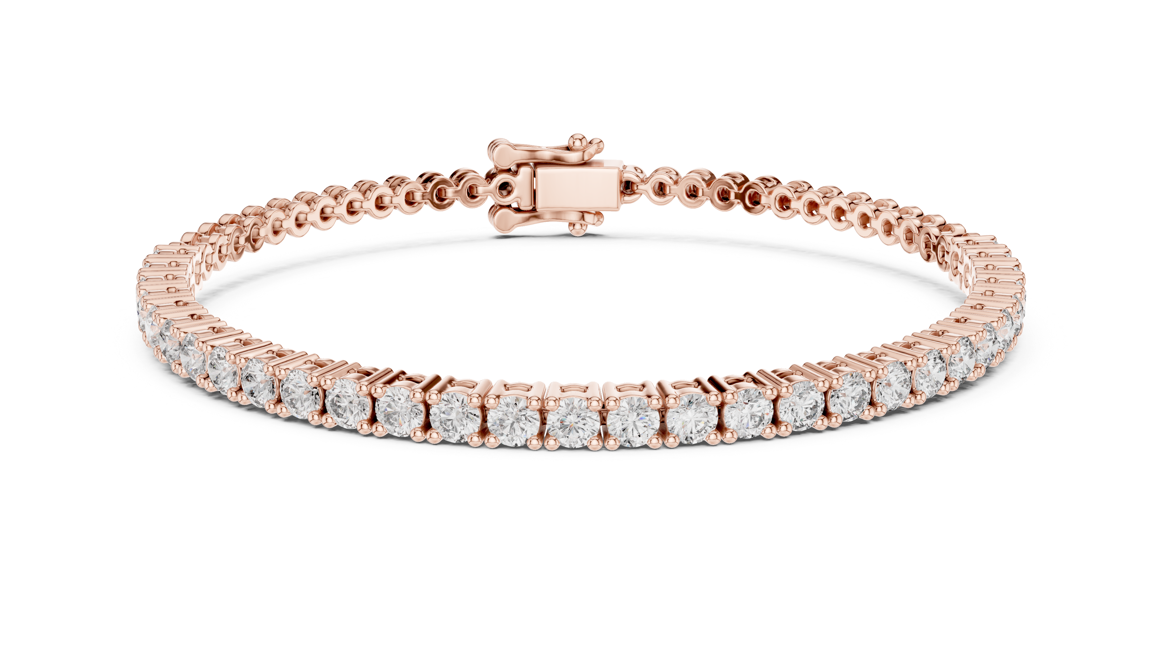 Classic Round Diamond Tennis Chain Bracelet in Collet Setting