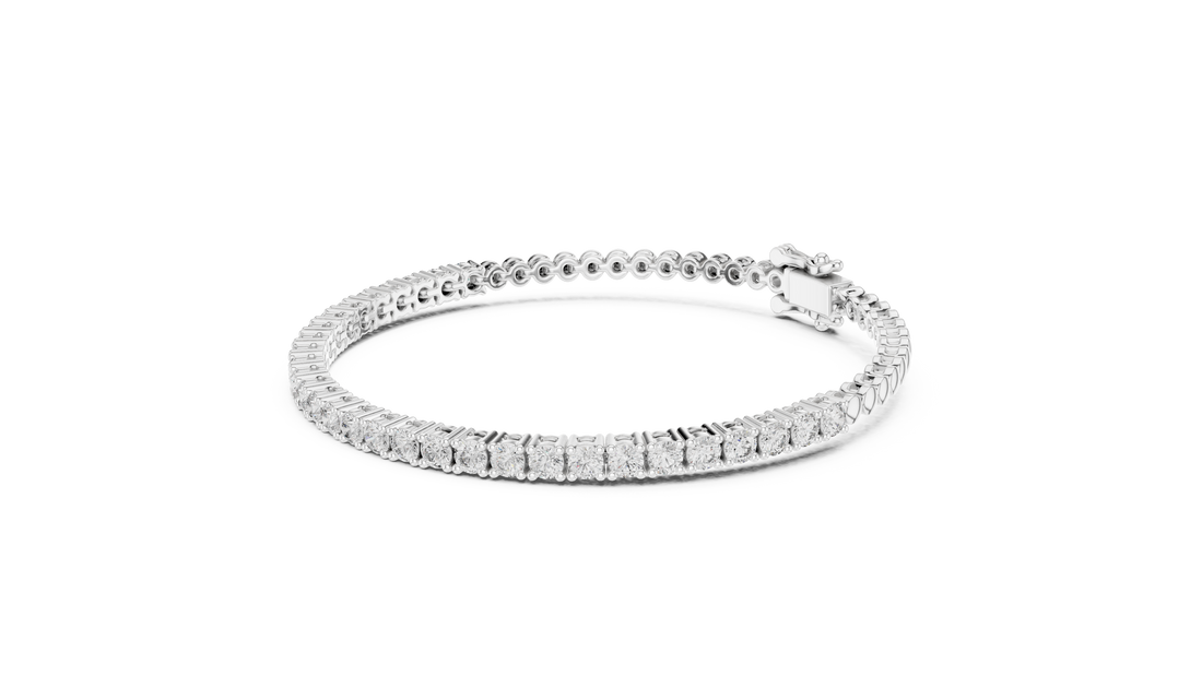 Classic Round Diamond Tennis Chain Bracelet in Collet Setting