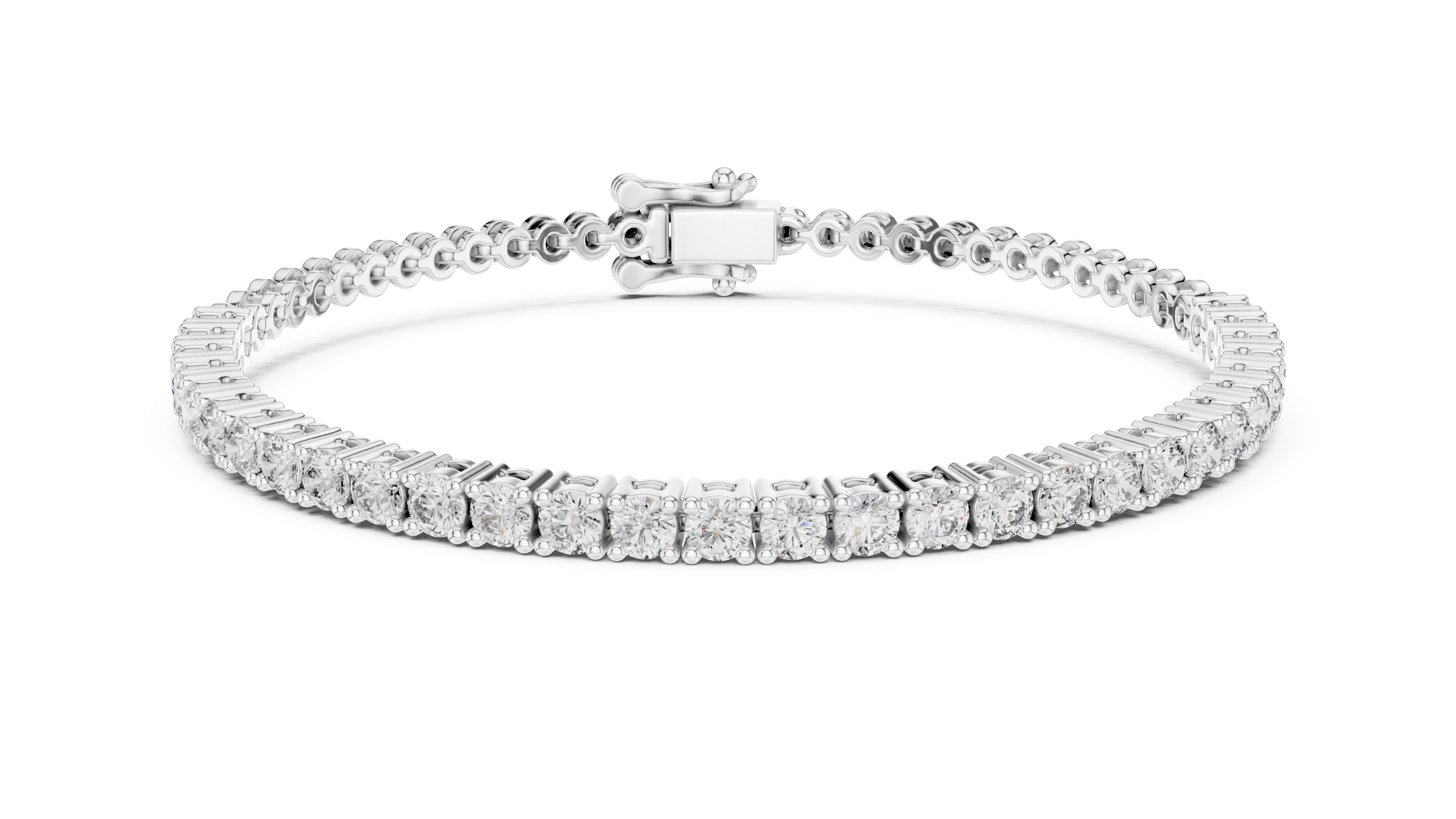 Classic Round Diamond Tennis Chain Bracelet in Collet Setting