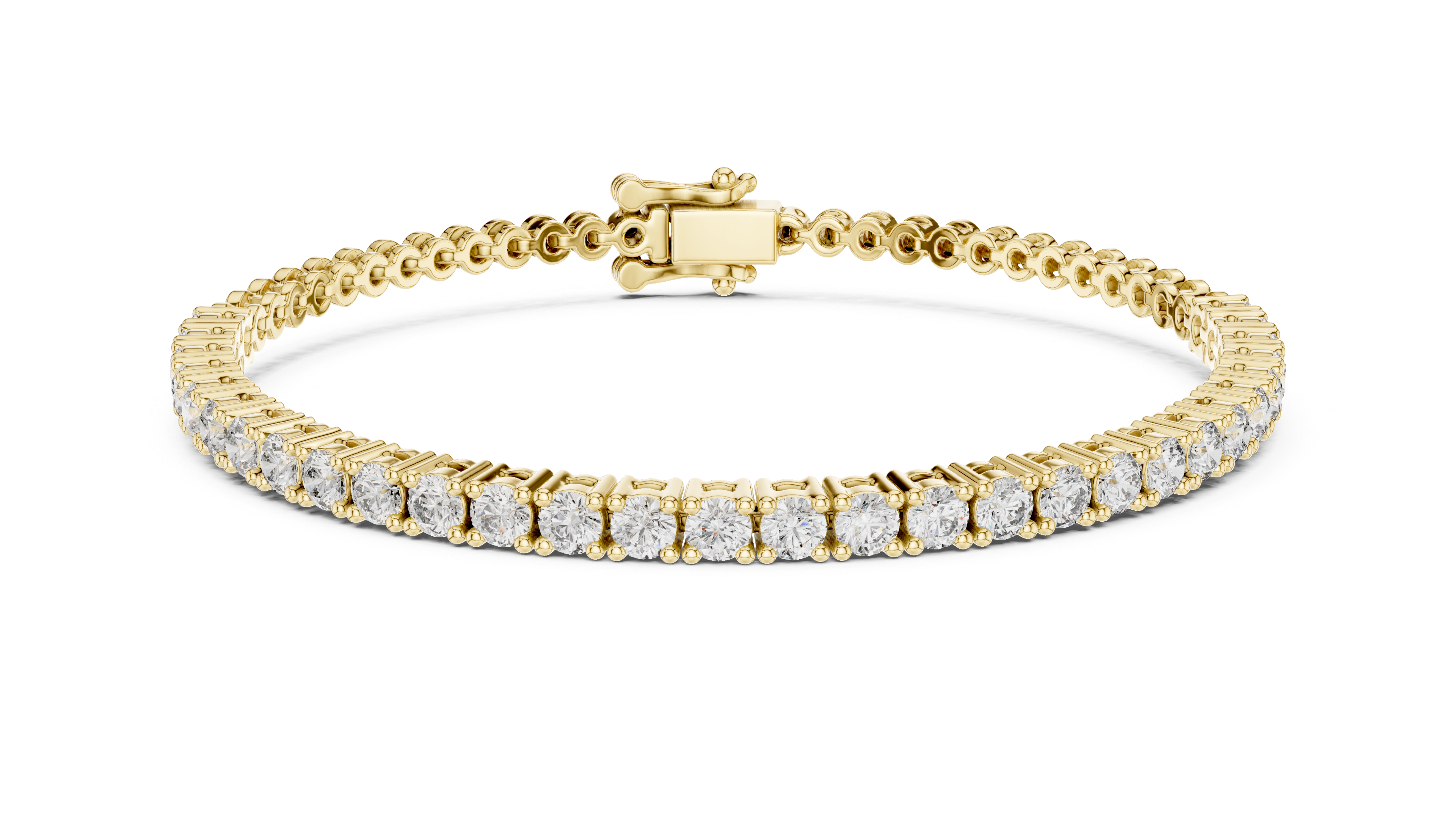 Classic Round Diamond Tennis Chain Bracelet in Collet Setting