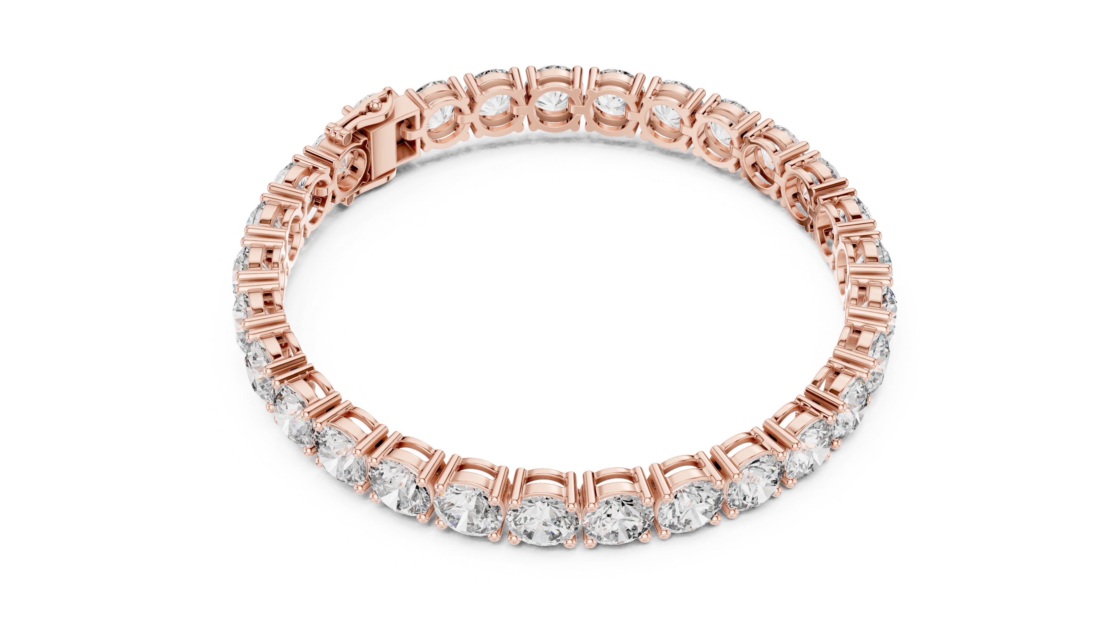 Classic Round Cut Diamond Tennis Bracelet with Prong Setting