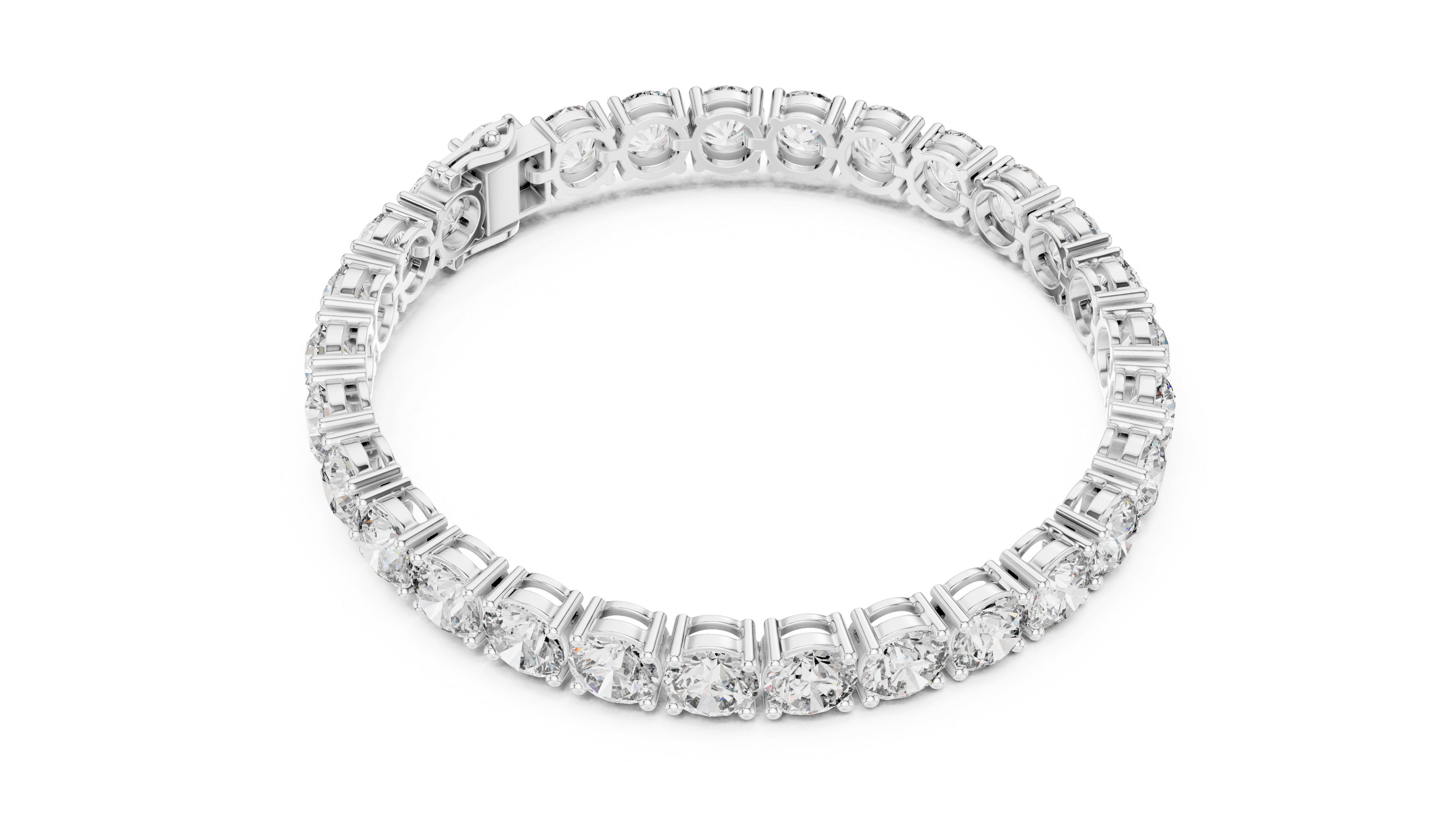 Classic Round Cut Diamond Tennis Bracelet with Prong Setting
