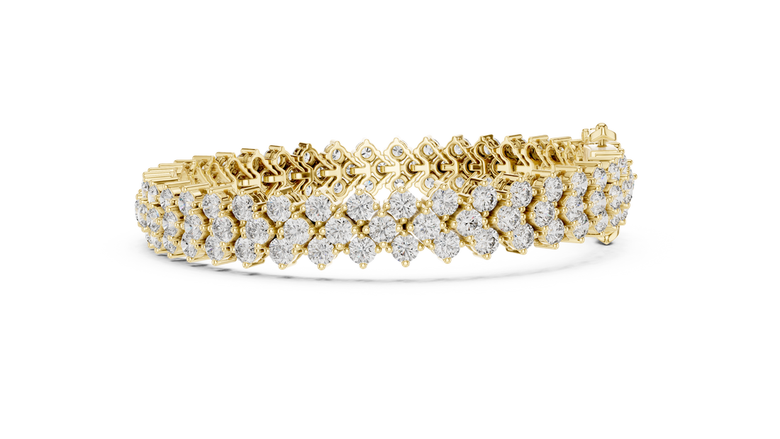 Round Brilliant Diamond Double Row Tennis Chain Bracelet