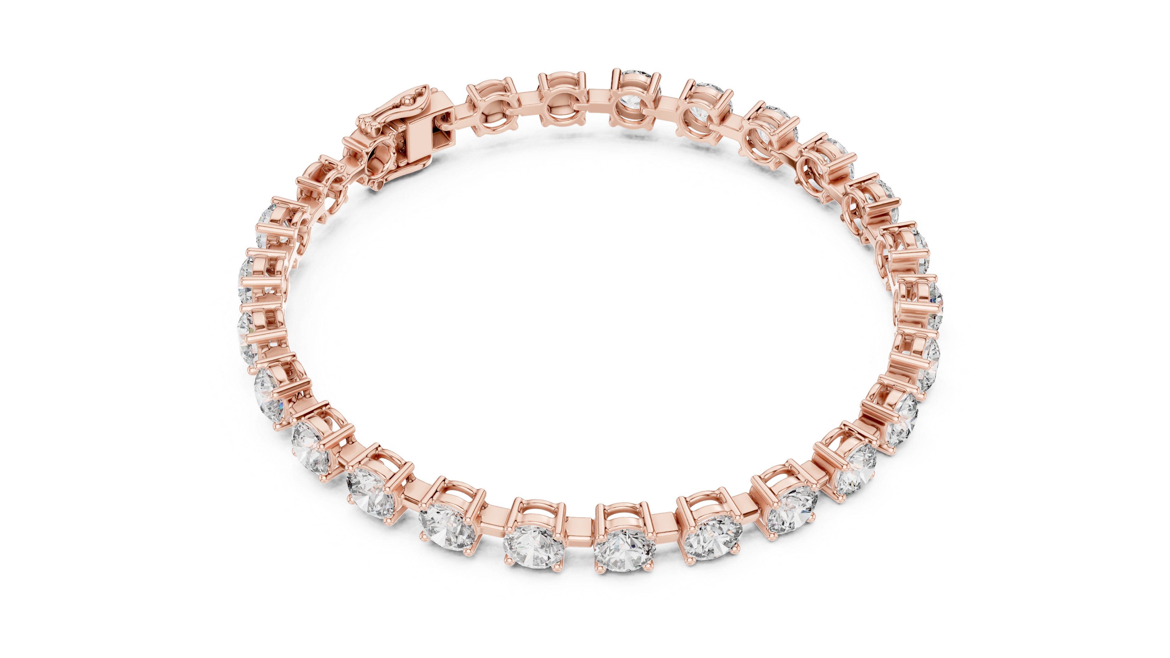 Round Brilliant Diamond Classic Tennis Chain Bracelet