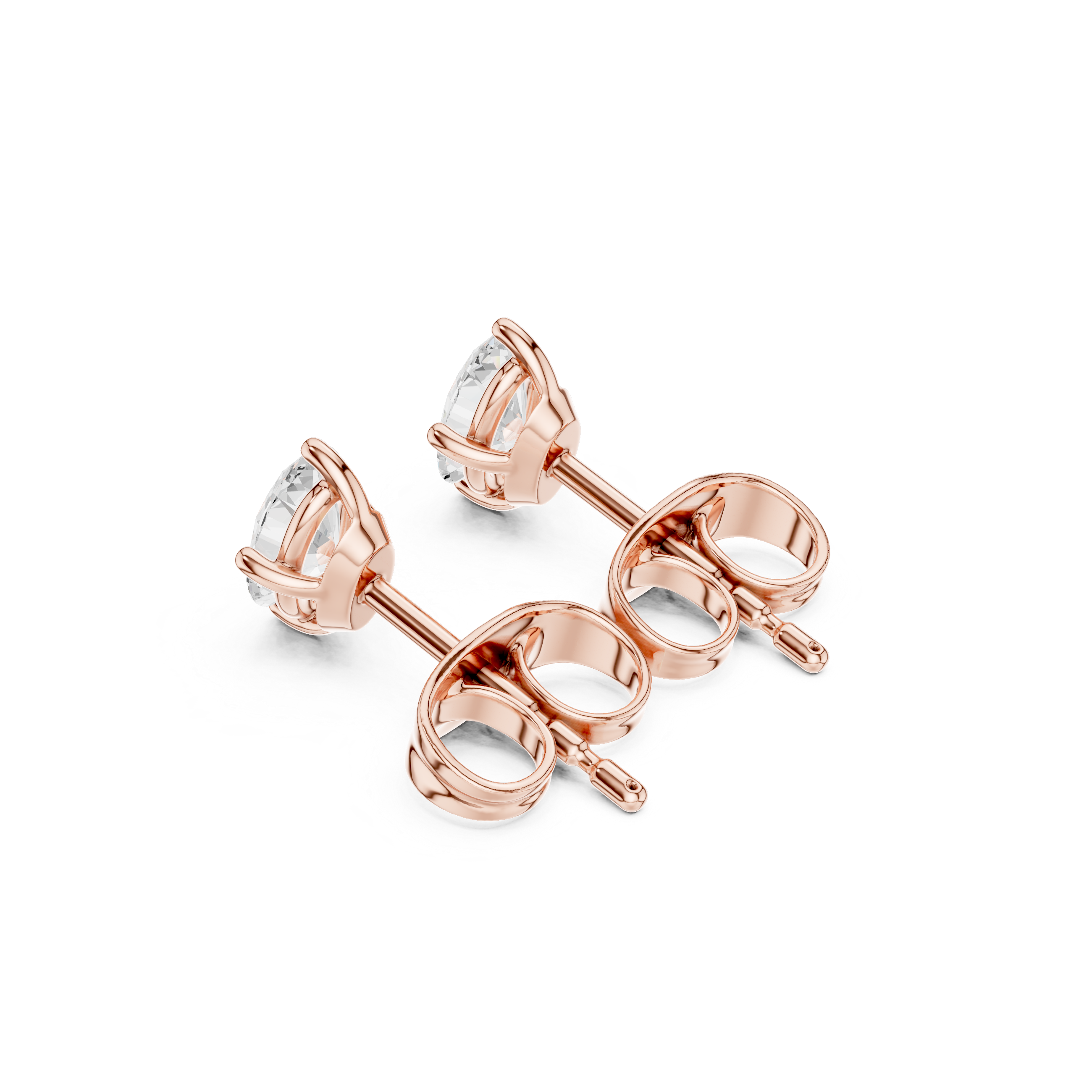 Marquise Cut Diamond Solitaire Stud Earrings with Classic Four Prong Setting