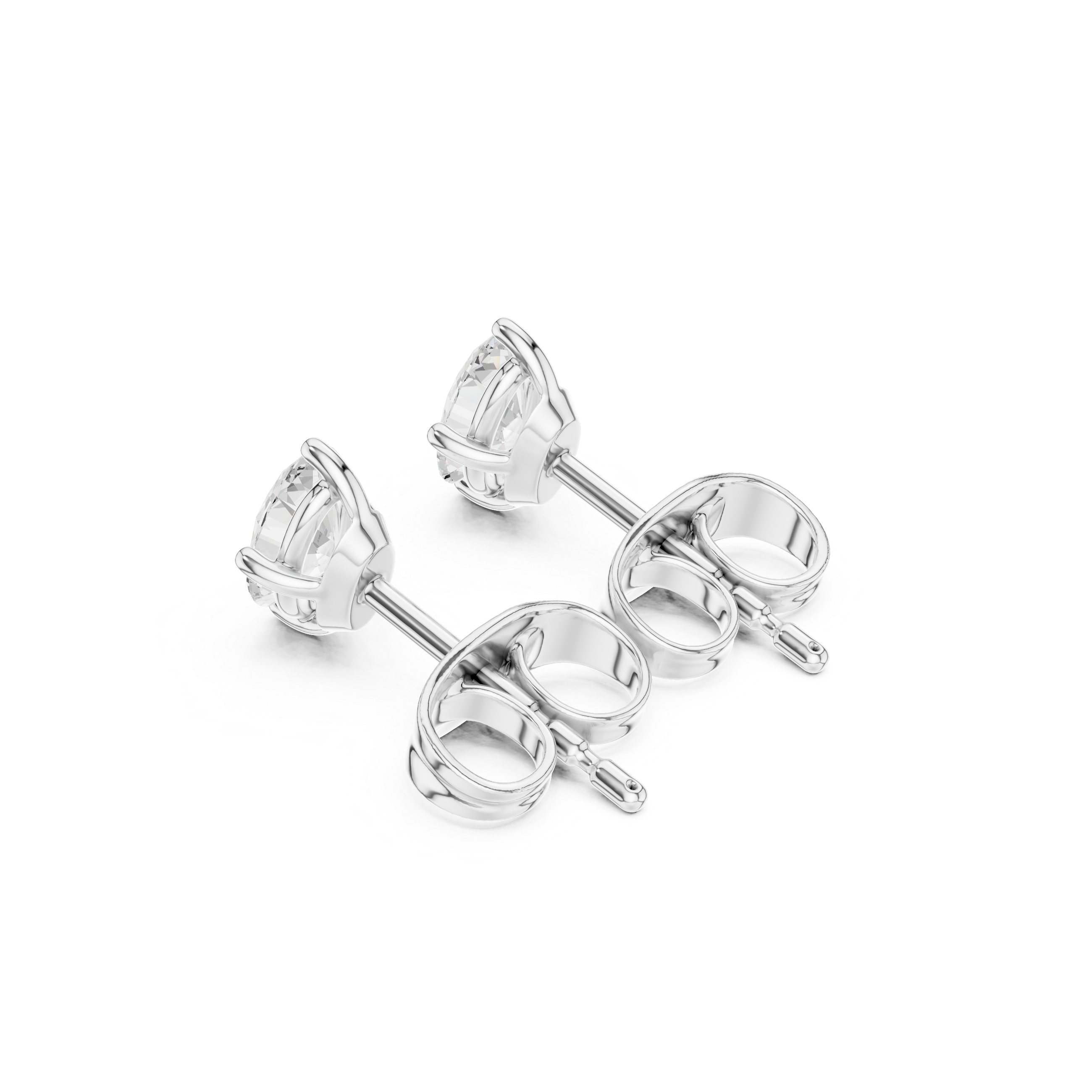 Marquise Cut Diamond Solitaire Stud Earrings with Classic Four Prong Setting