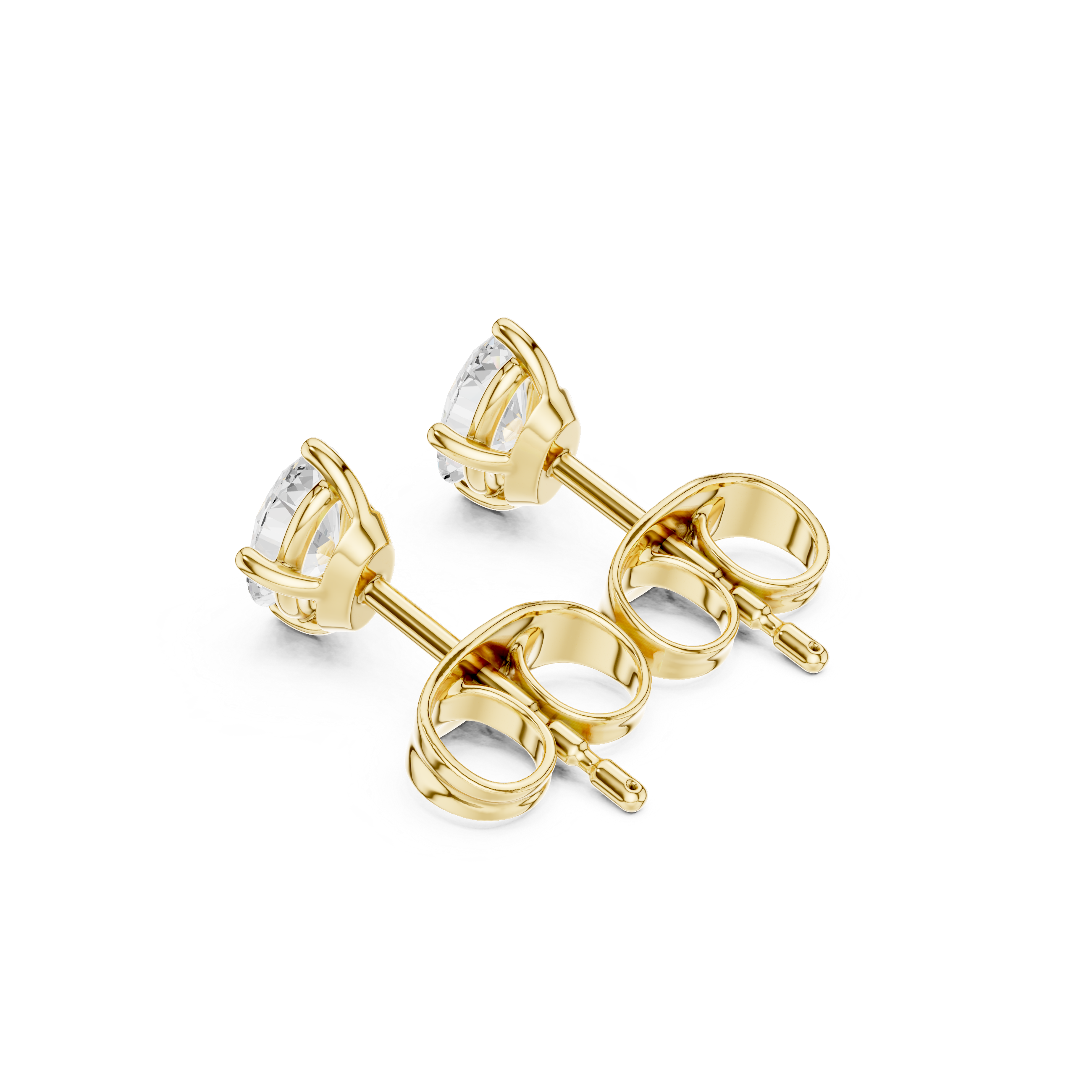 Marquise Cut Diamond Solitaire Stud Earrings with Classic Four Prong Setting