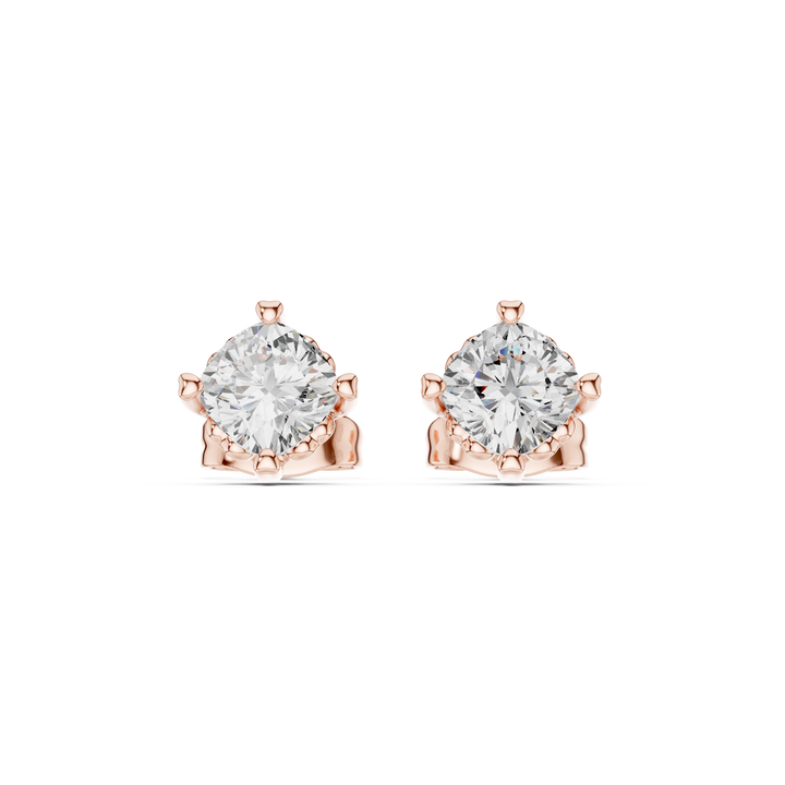 Cushion Cut Diamond Solitaire Classic Six Prong Stud Earrings