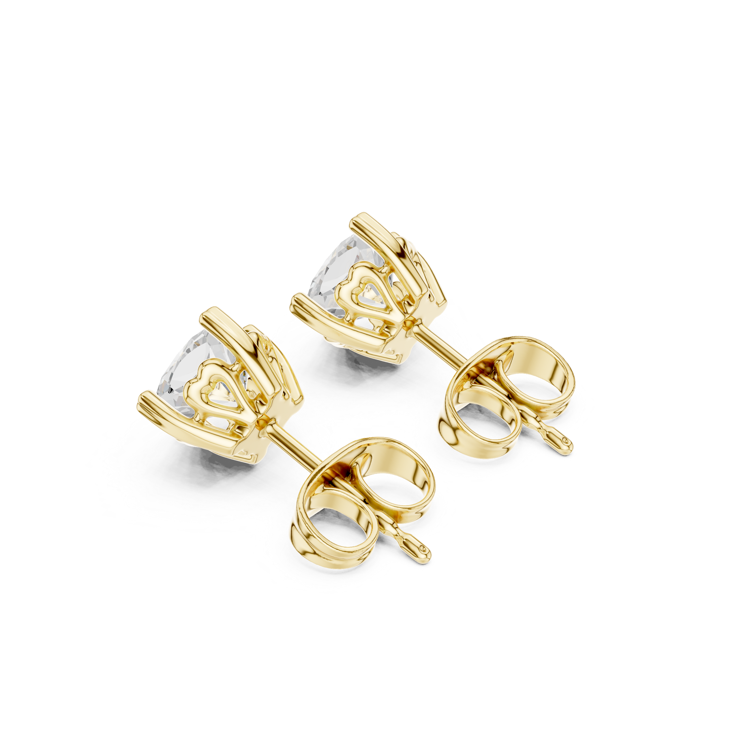 Cushion Cut Diamond Solitaire Classic Six Prong Stud Earrings