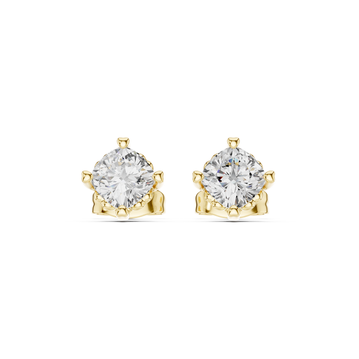 Cushion Cut Diamond Solitaire Classic Six Prong Stud Earrings