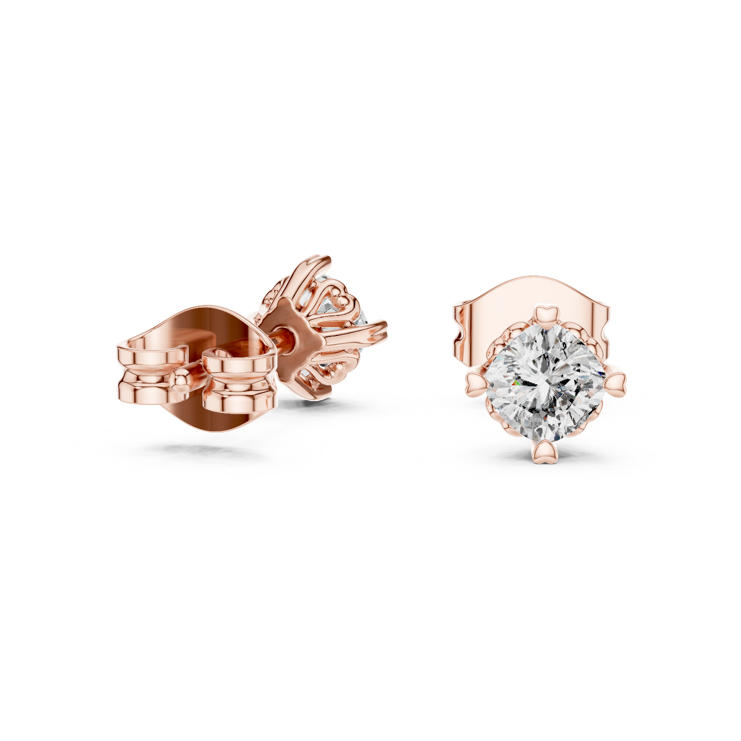 Floral brooch with detailed carved petals.