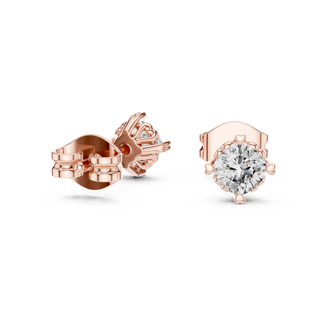 Floral brooch with detailed carved petals.
