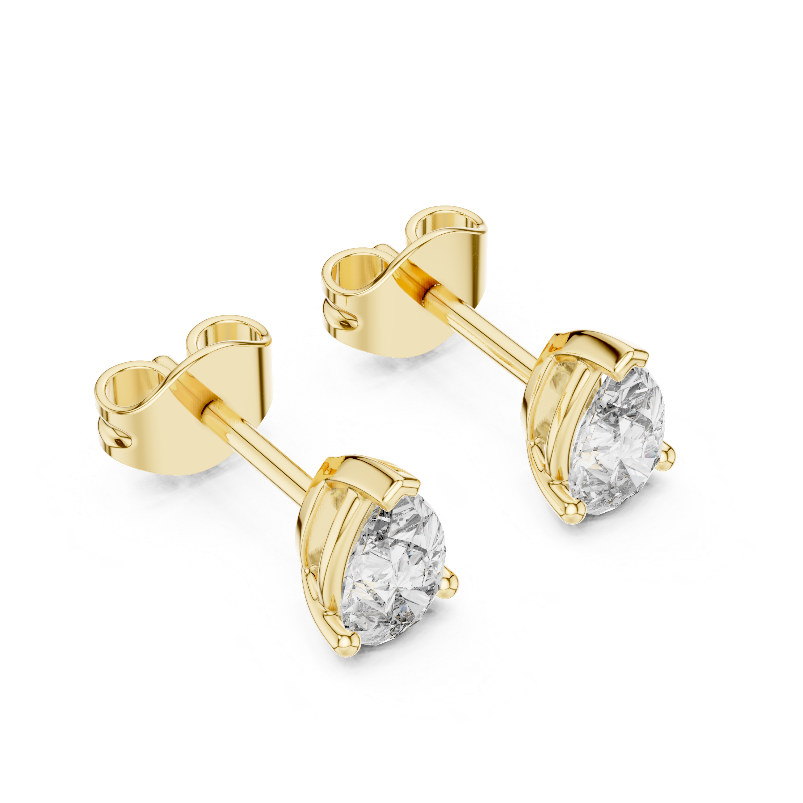 Diamond ear climber earrings with sleek curve.