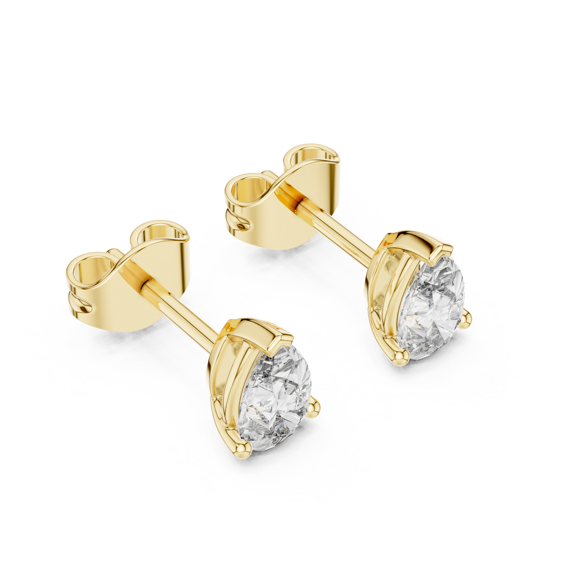 Diamond ear climber earrings with sleek curve.