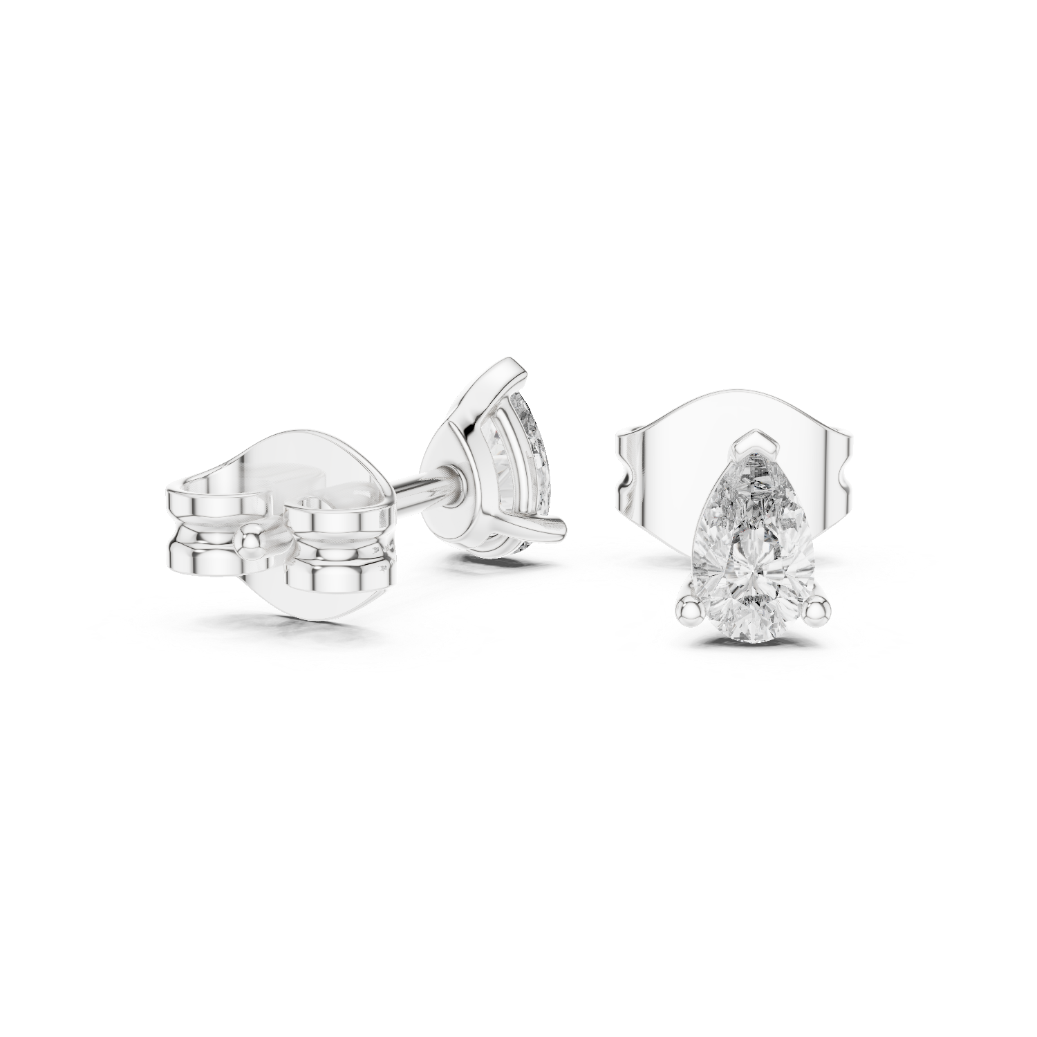 Crystal stud earrings with sparkling brilliance.