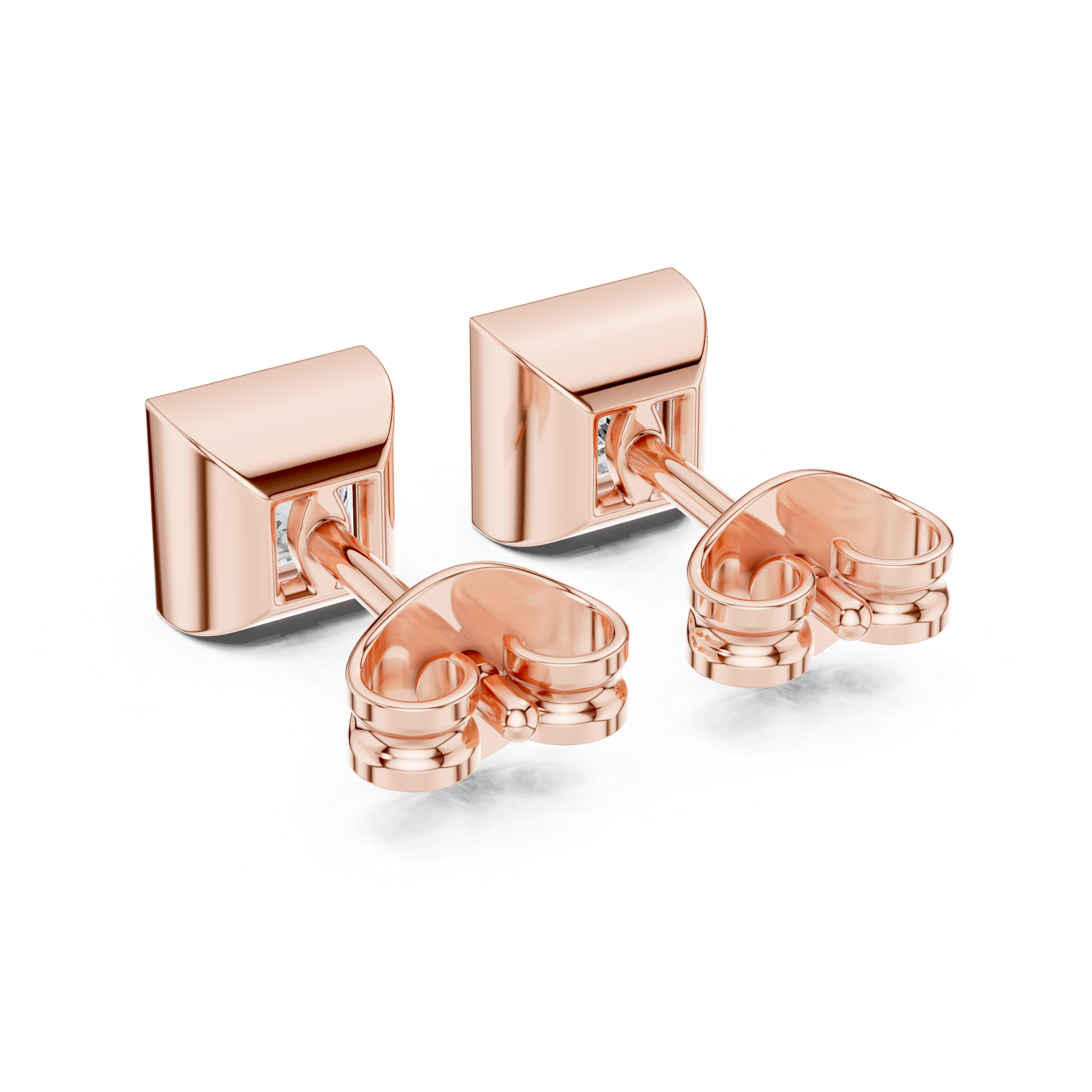Tiny round stud earrings with minimalist style.