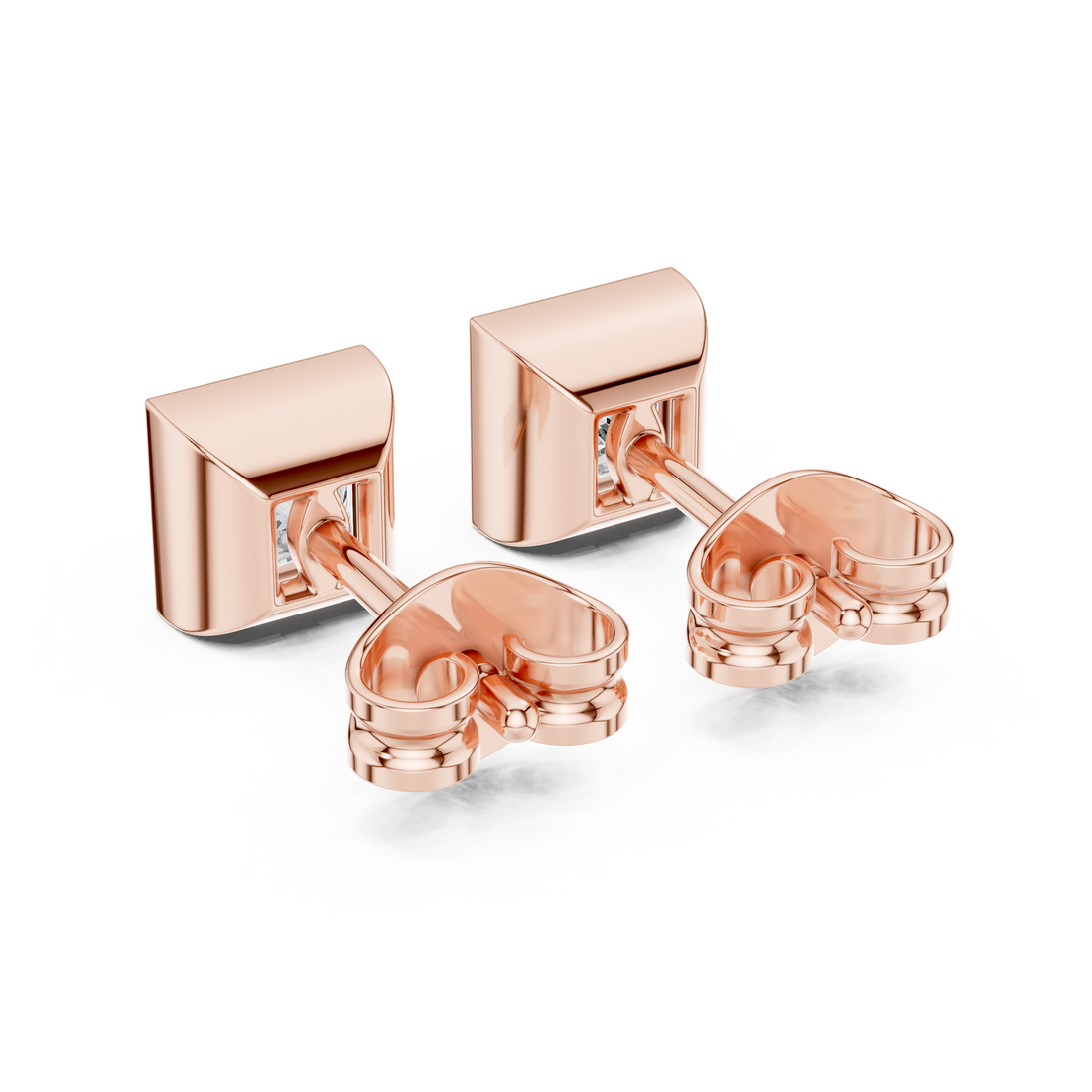 Tiny round stud earrings with minimalist style.