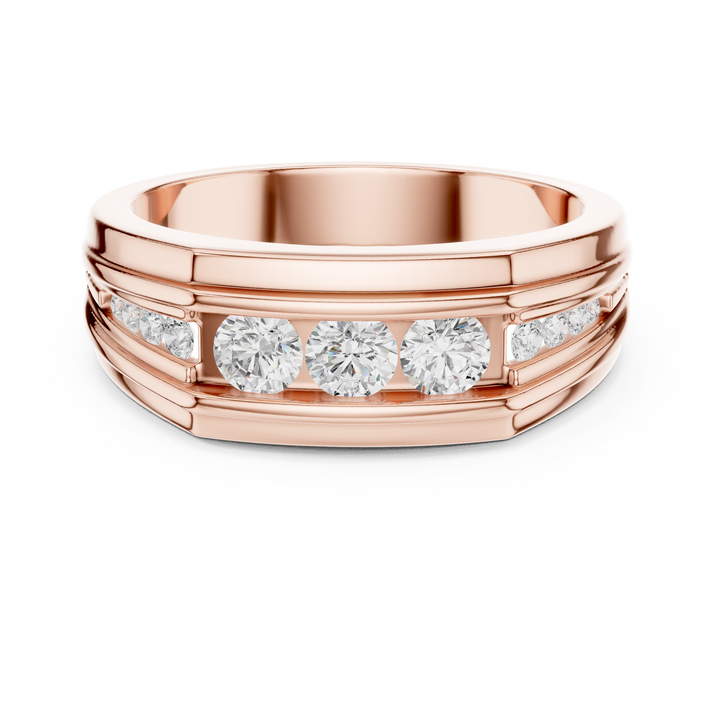 Round Cut Diamond Multi Stone Channel Set Band Ring