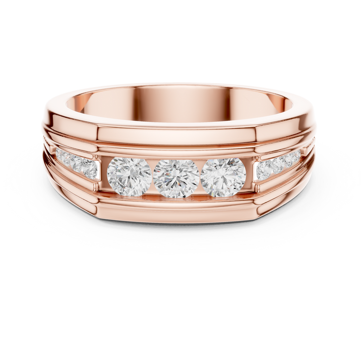 Round Diamond Multi Stone Channel Set Band Ring