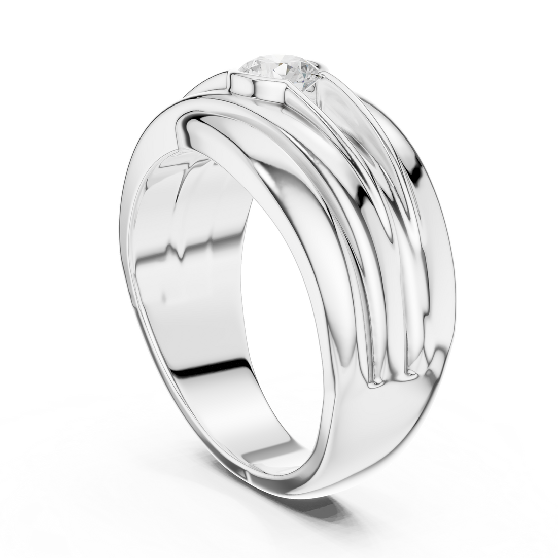 Classic yellow gold wedding band with smooth polished surface and timeless comfort fit design.
