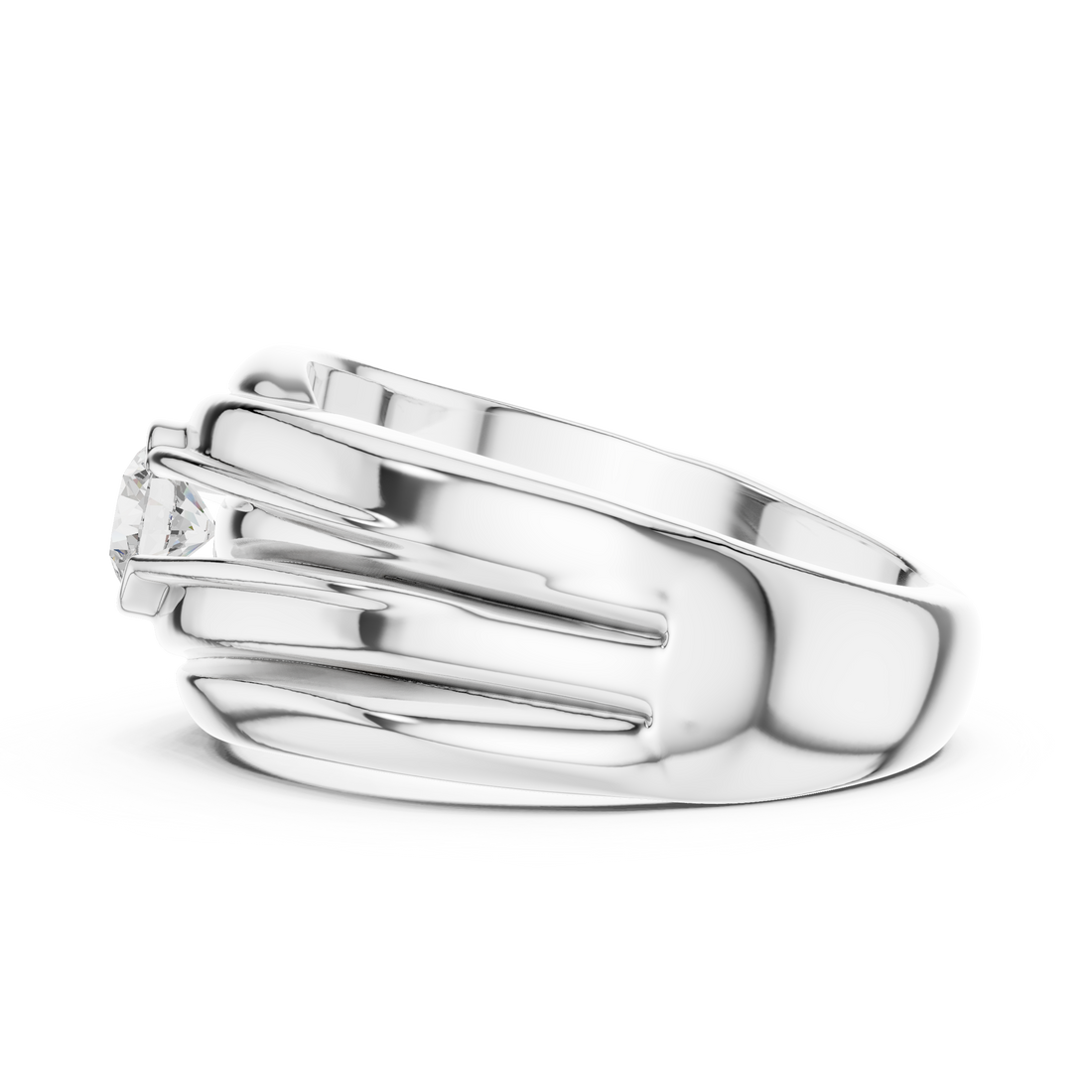 Unique twisted band diamond ring with intertwined metal design and premium craftsmanship.