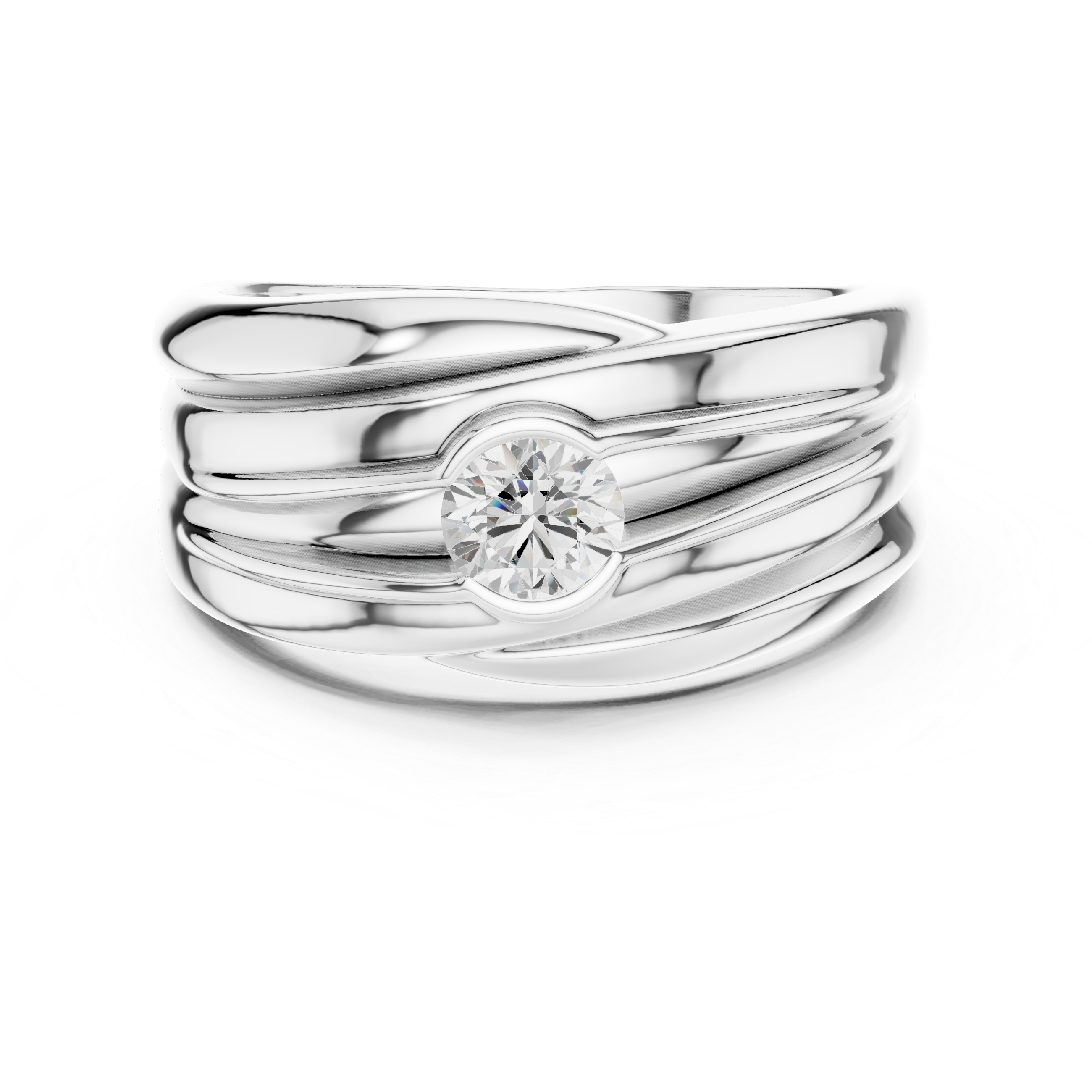 Minimalist solitaire diamond ring with clean lines and refined modern style.